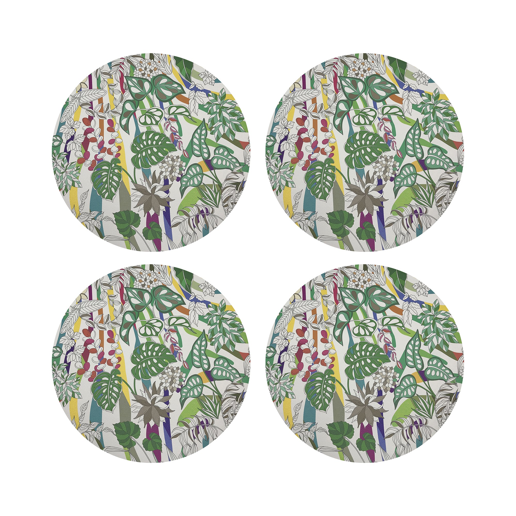 Sabi Jungle Natural 16" Round Pebble Placemats, Set of 4 - nicolettemayer.com