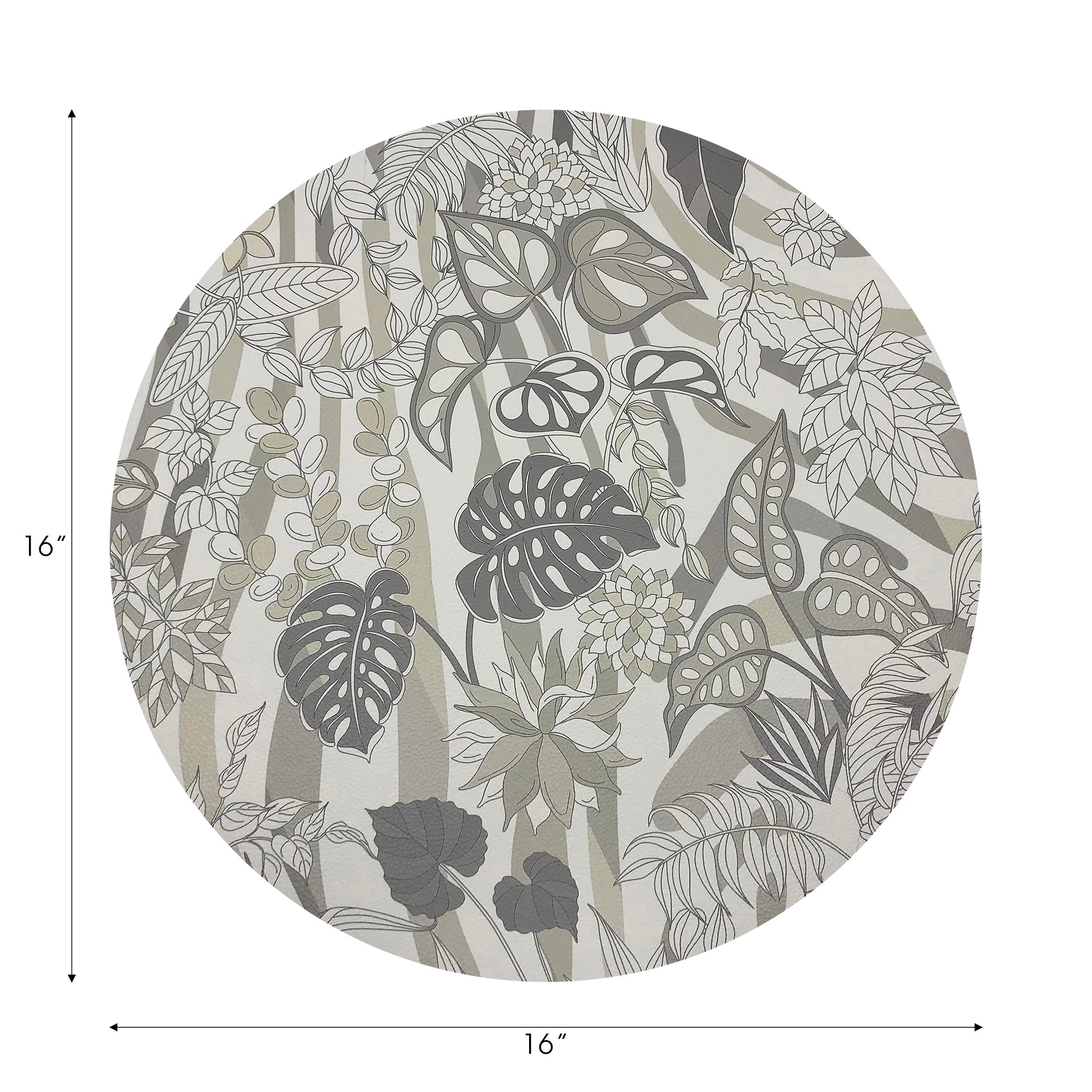 Sabi Jungle Neutral Vegan Leather Round Pebble Placemat
