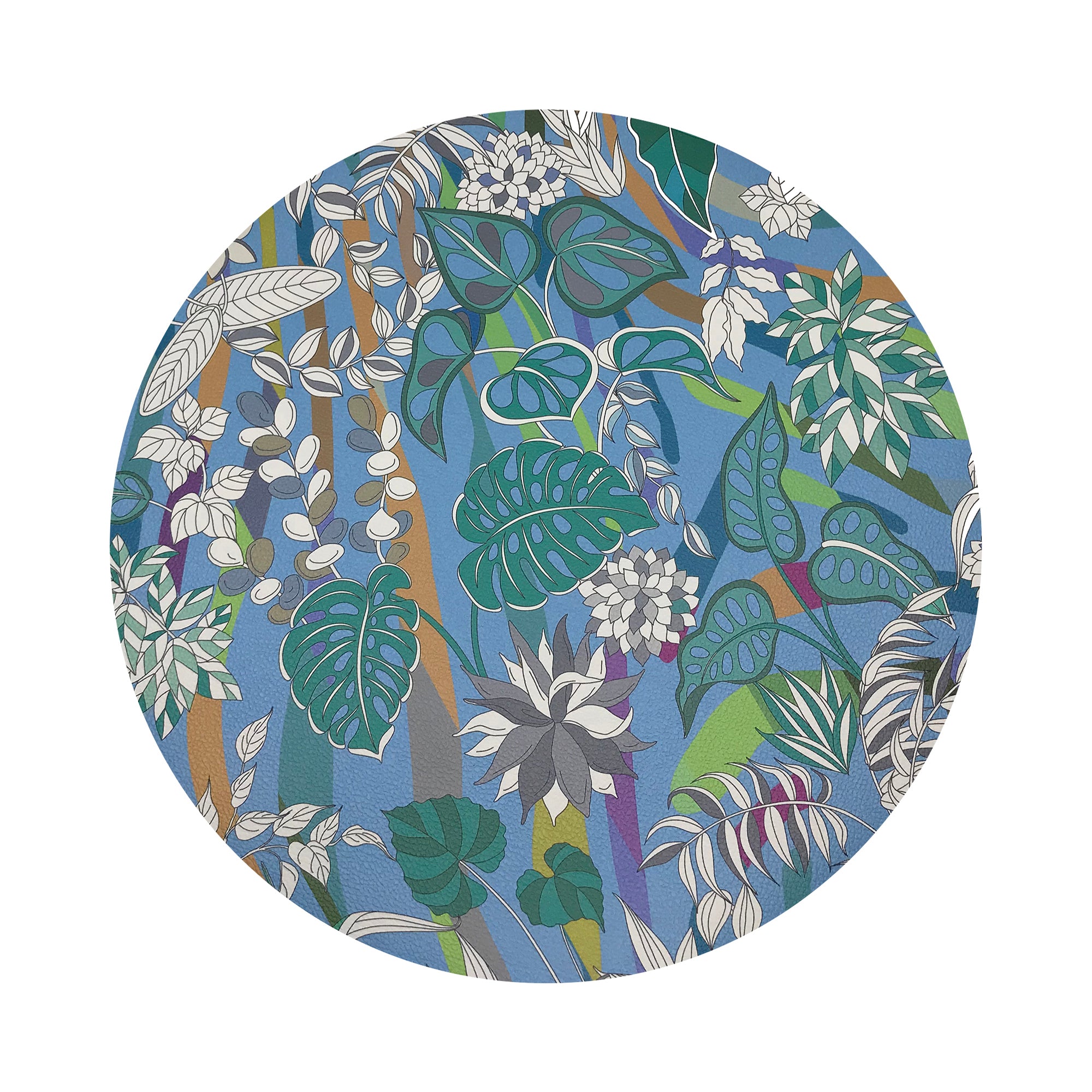 Sabi Jungle Savuti 16" Round Pebble Placemats, Set of 4 - nicolettemayer.com