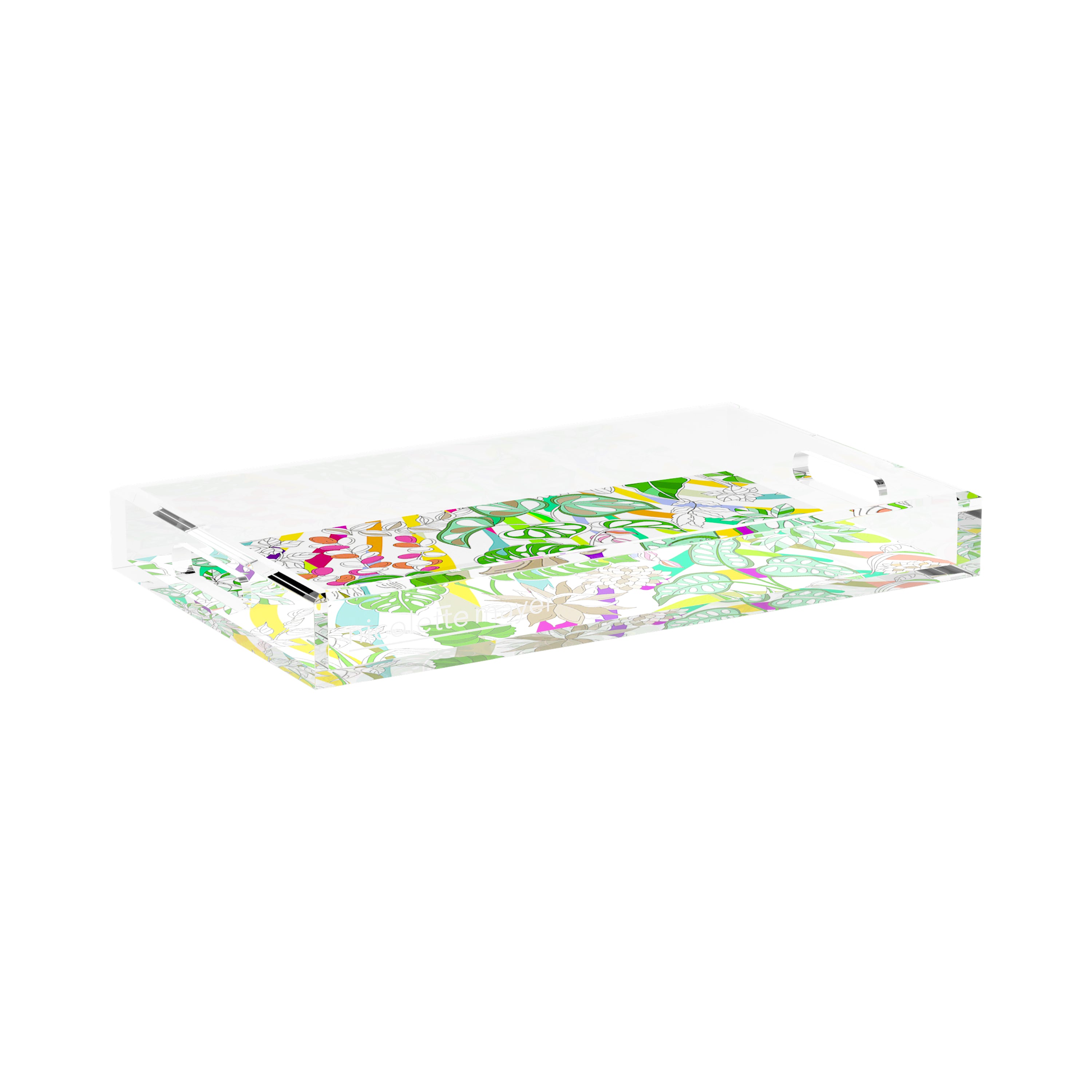 Sabi Jungle Natural 17X10.5 Acrylic Tray - nicolettemayer.com
