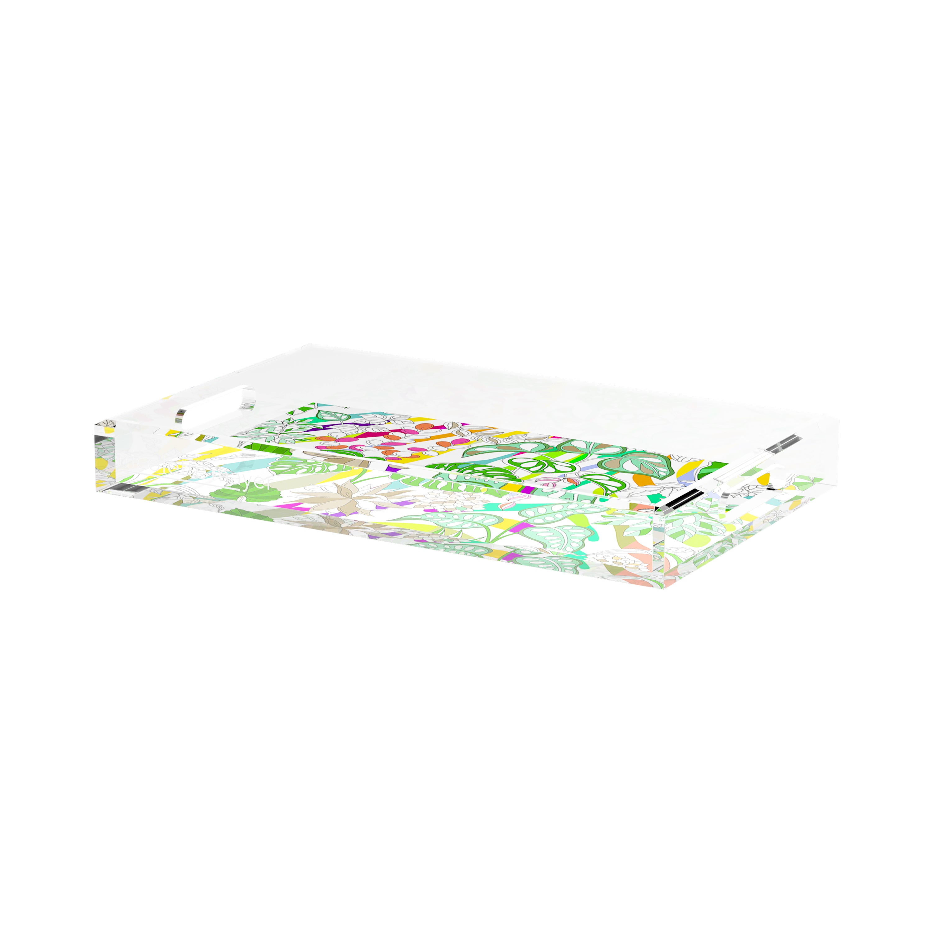 Sabi Jungle Natural 17X10.5 Acrylic Tray - nicolettemayer.com