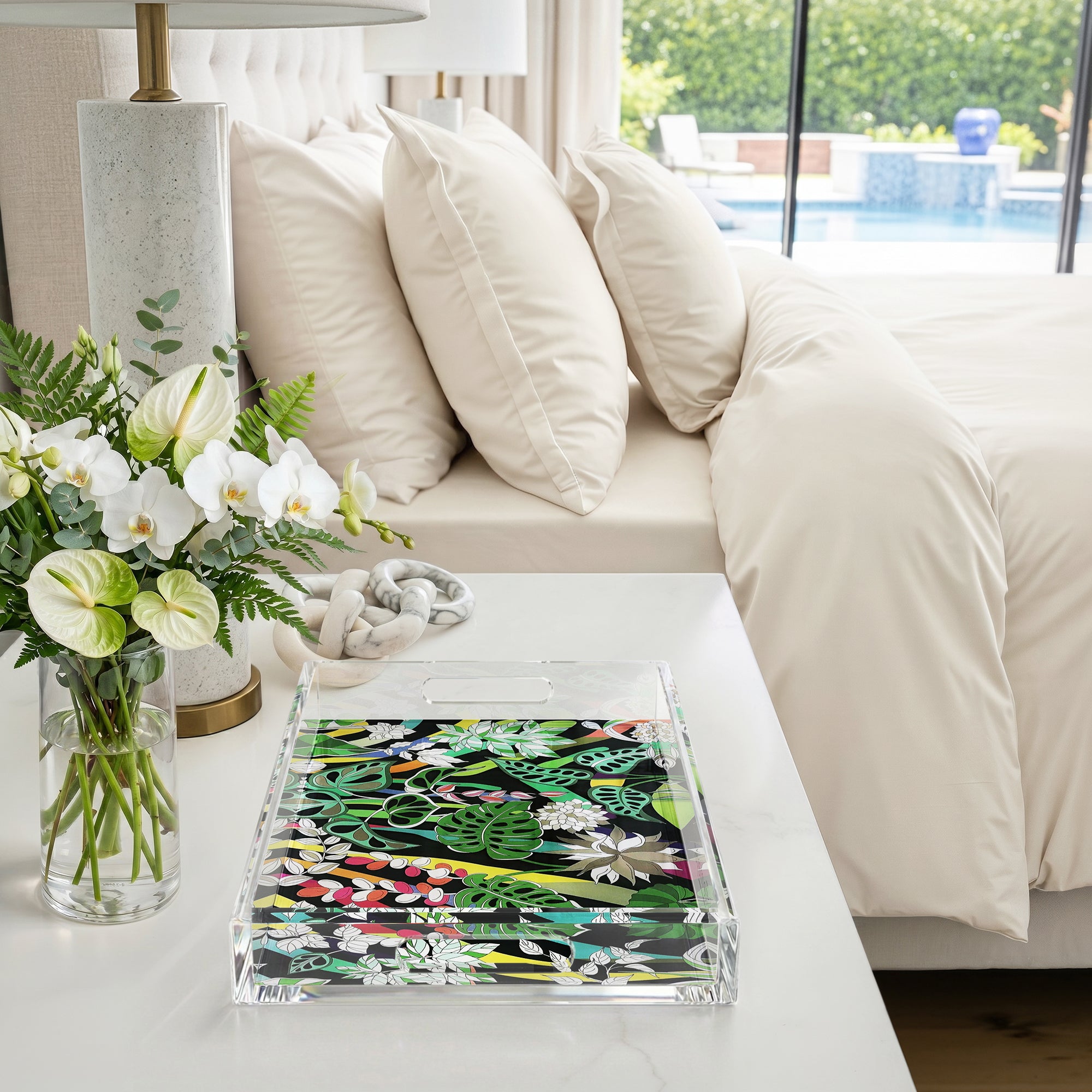 Sabi Jungle Black 17X10.5 Acrylic Tray - nicolettemayer.com