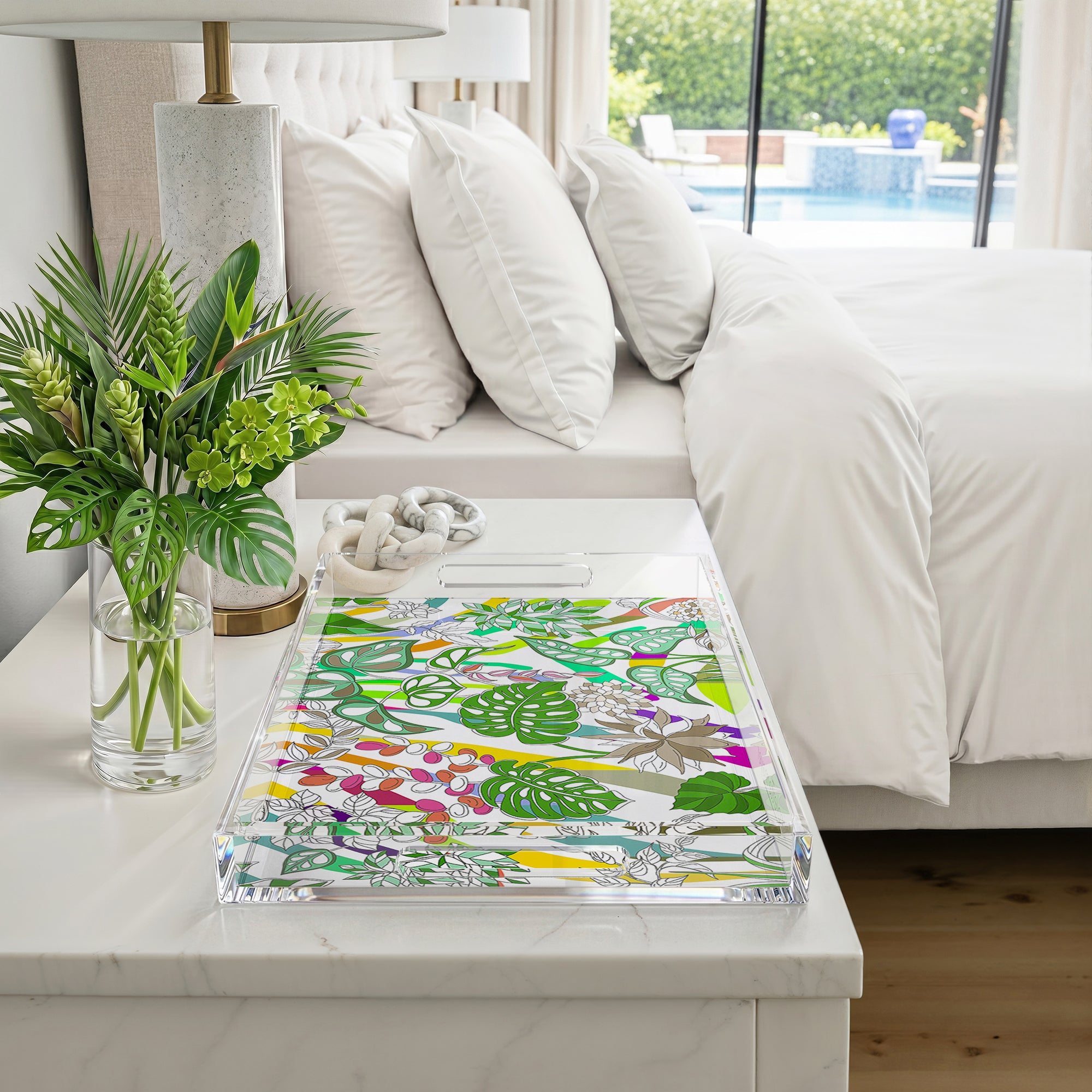 Sabi Jungle Natural 22.5X14.5 Acrylic Tray - nicolettemayer.com