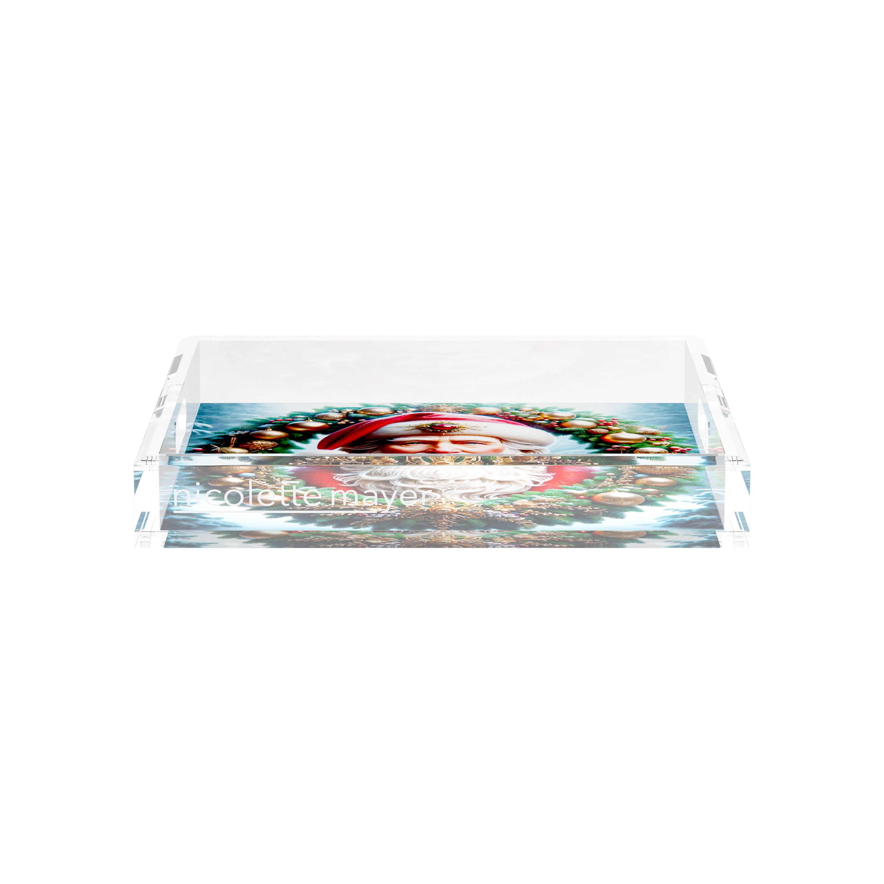 Santa Claus 12X12 Acrylic Tray - nicolettemayer.com