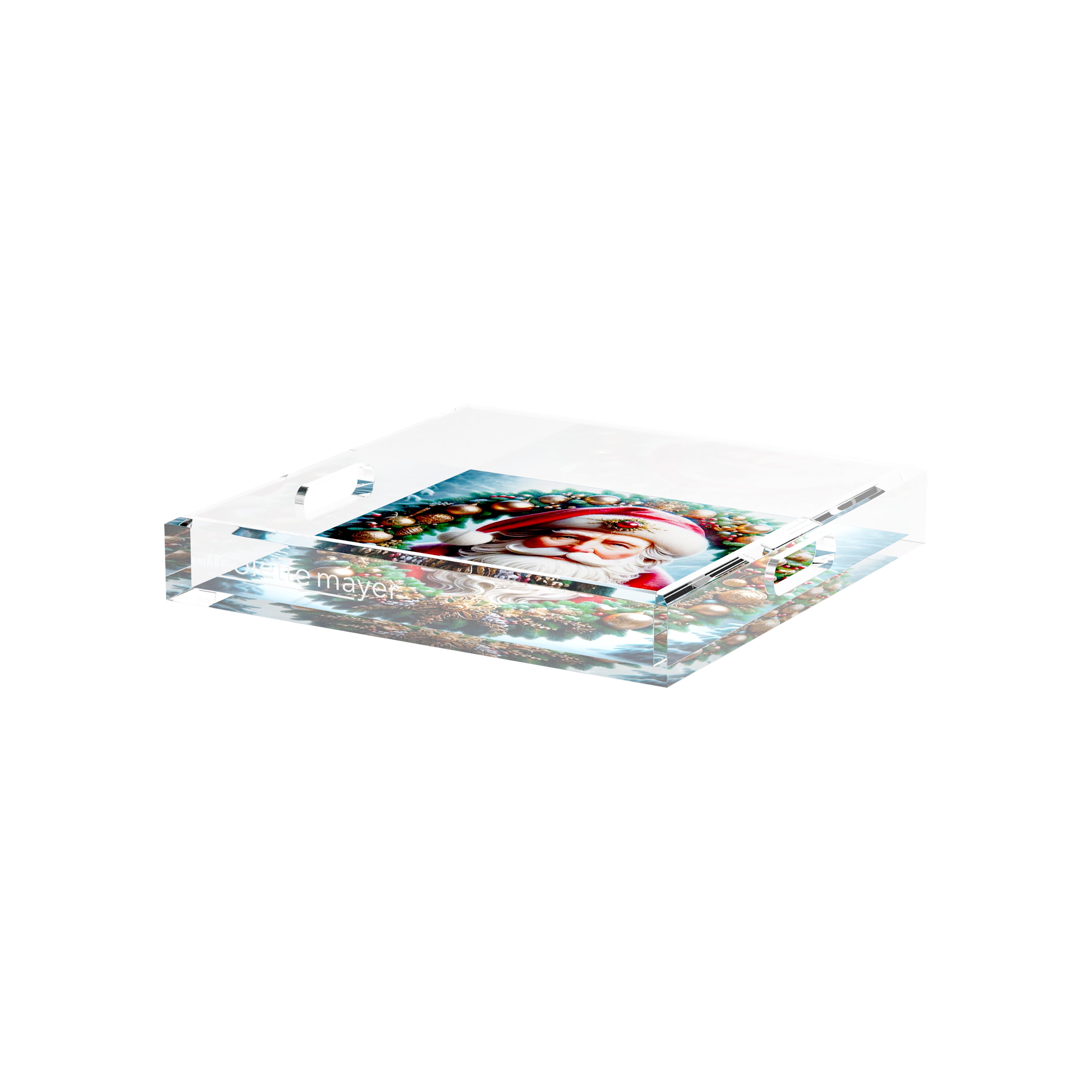 Santa Claus 12X12 Acrylic Tray - nicolettemayer.com