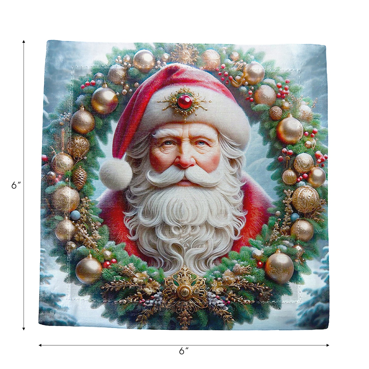 Santa Claus Cotton Sateen Cocktail Napkins