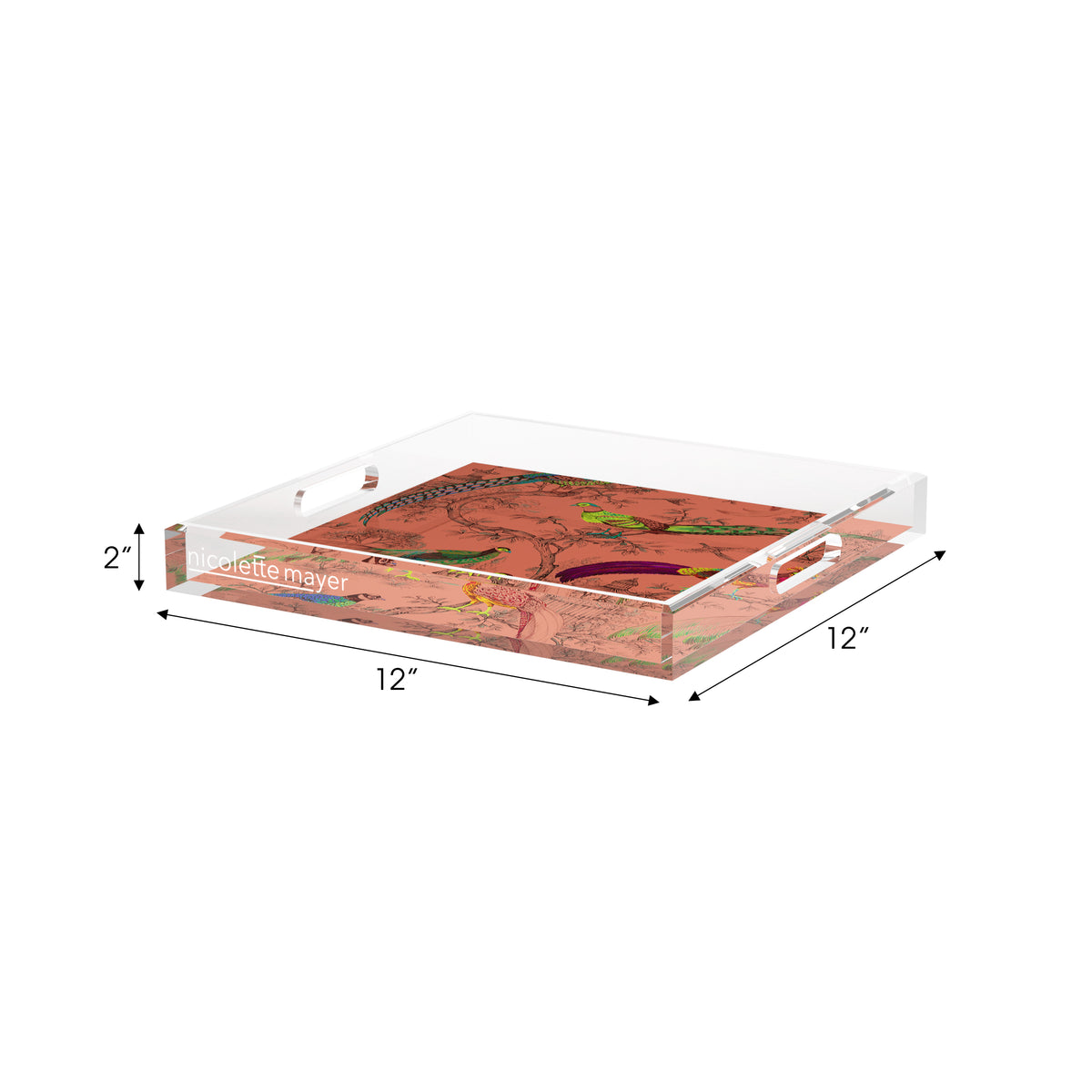 Sauvage Paprika Acrylic Decorative Tray, 12 x 12 in. by Nicolette Mayer