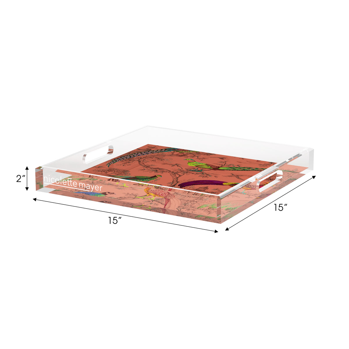 Sauvage Paprika Acrylic Decorative Tray, 15 x 15 in. by Nicolette Mayer
