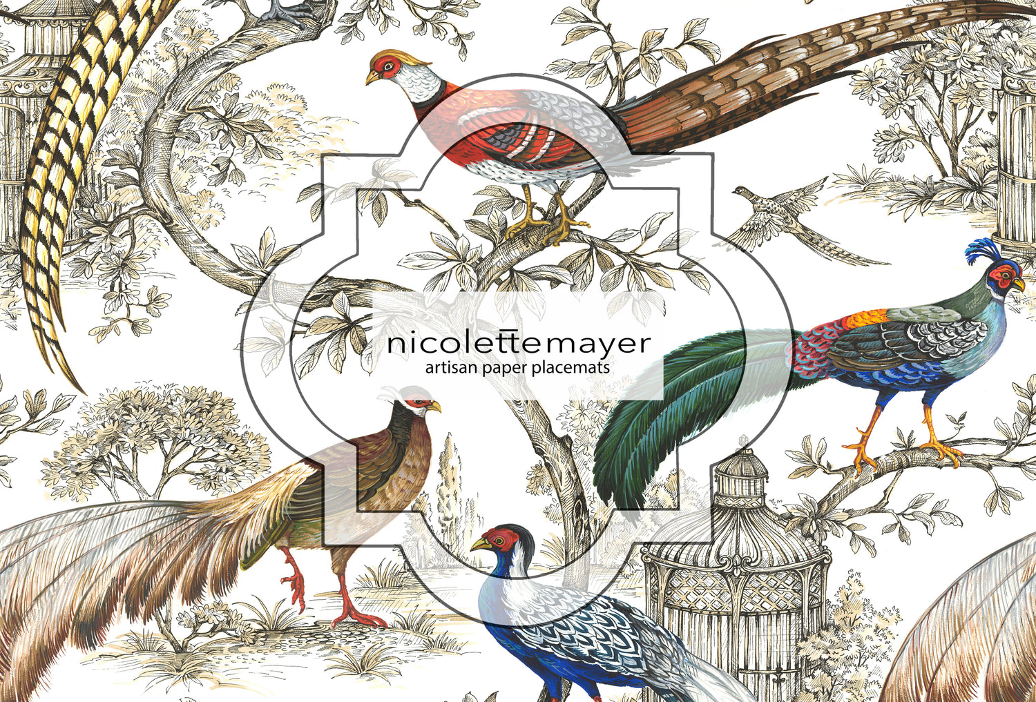 Sauvage Paper Placemat Pad, One Set Of 24