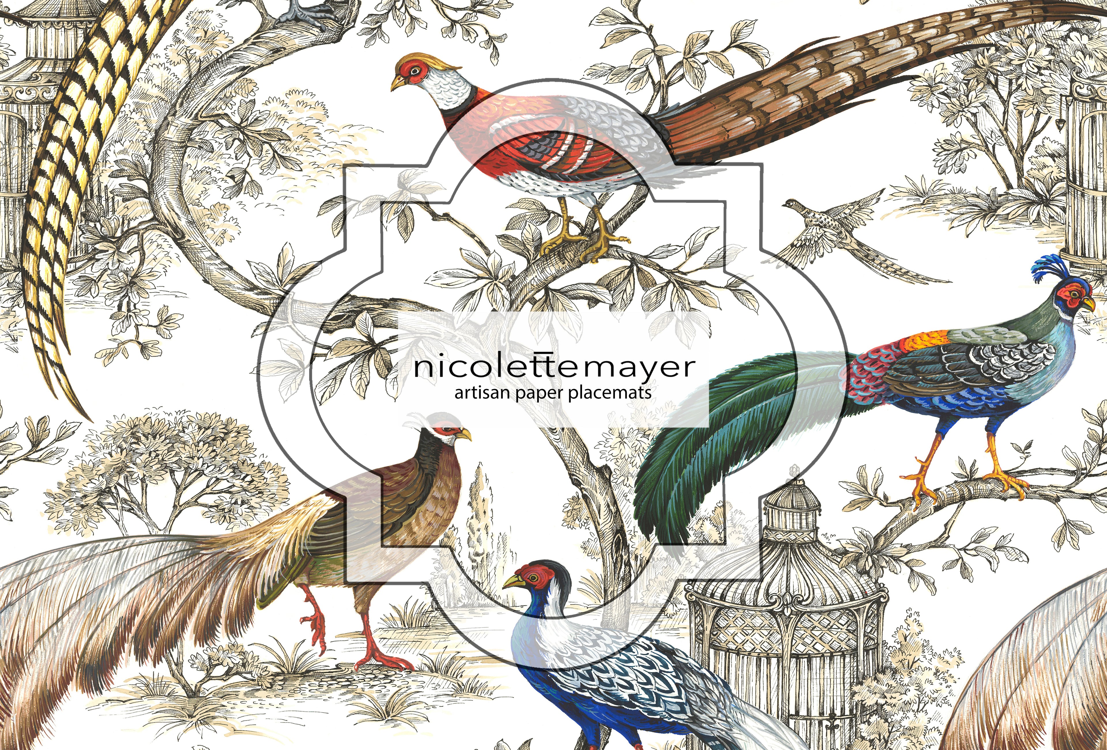 Sauvage Paper Placemat Pad, One Set Of 24