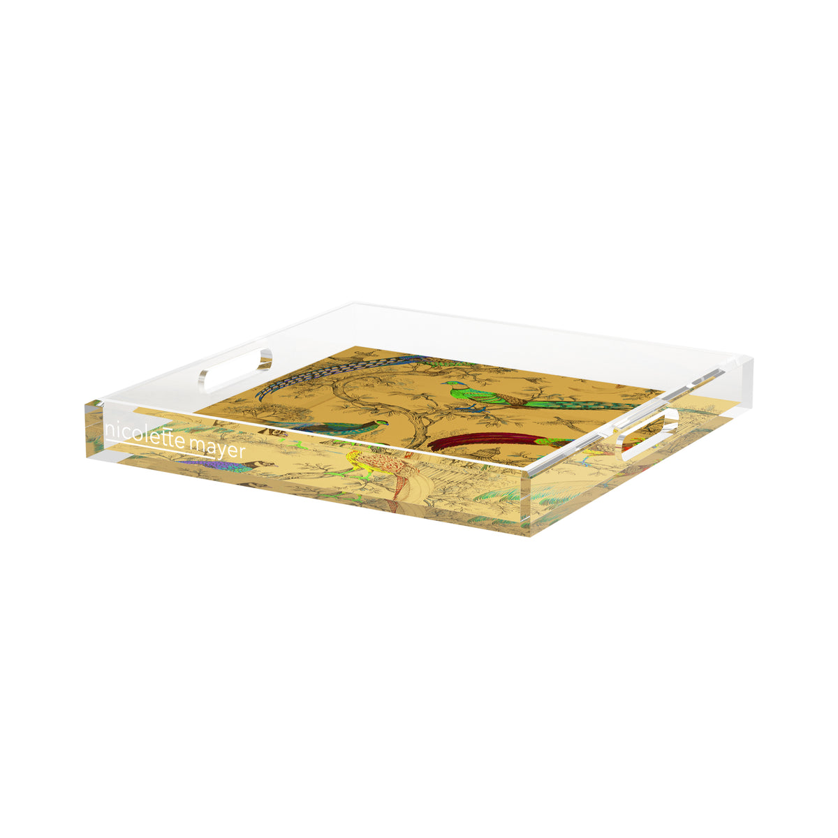 Sauvage Mustard Acrylic Decorative Tray, 15 x 15 in. by Nicolette Mayer