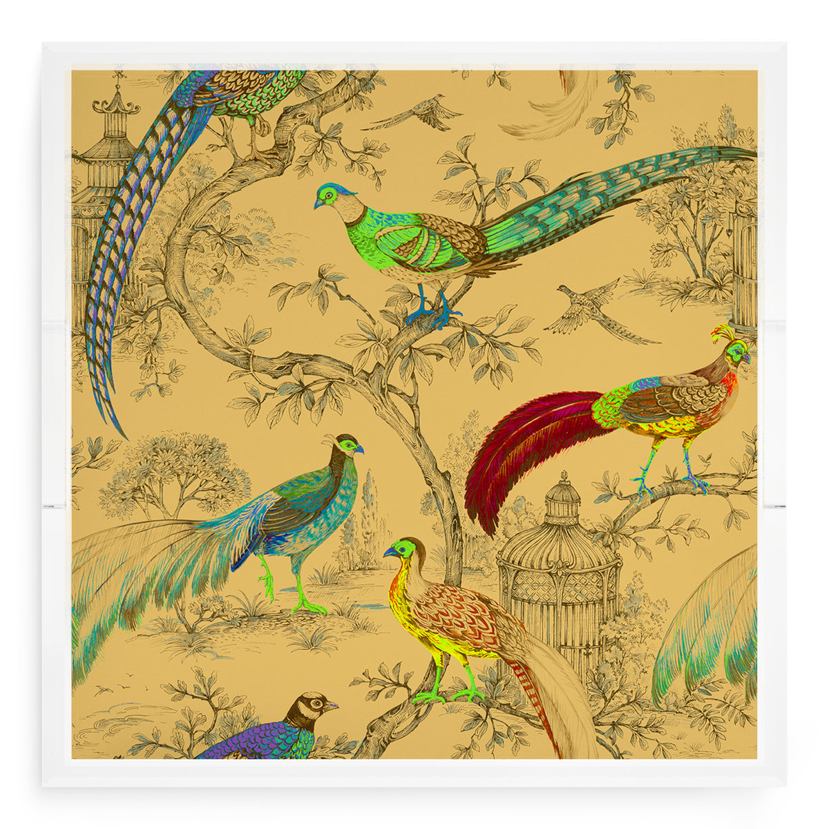 Sauvage Mustard Acrylic Decorative Tray, 18 x 18 in. by Nicolette Mayer