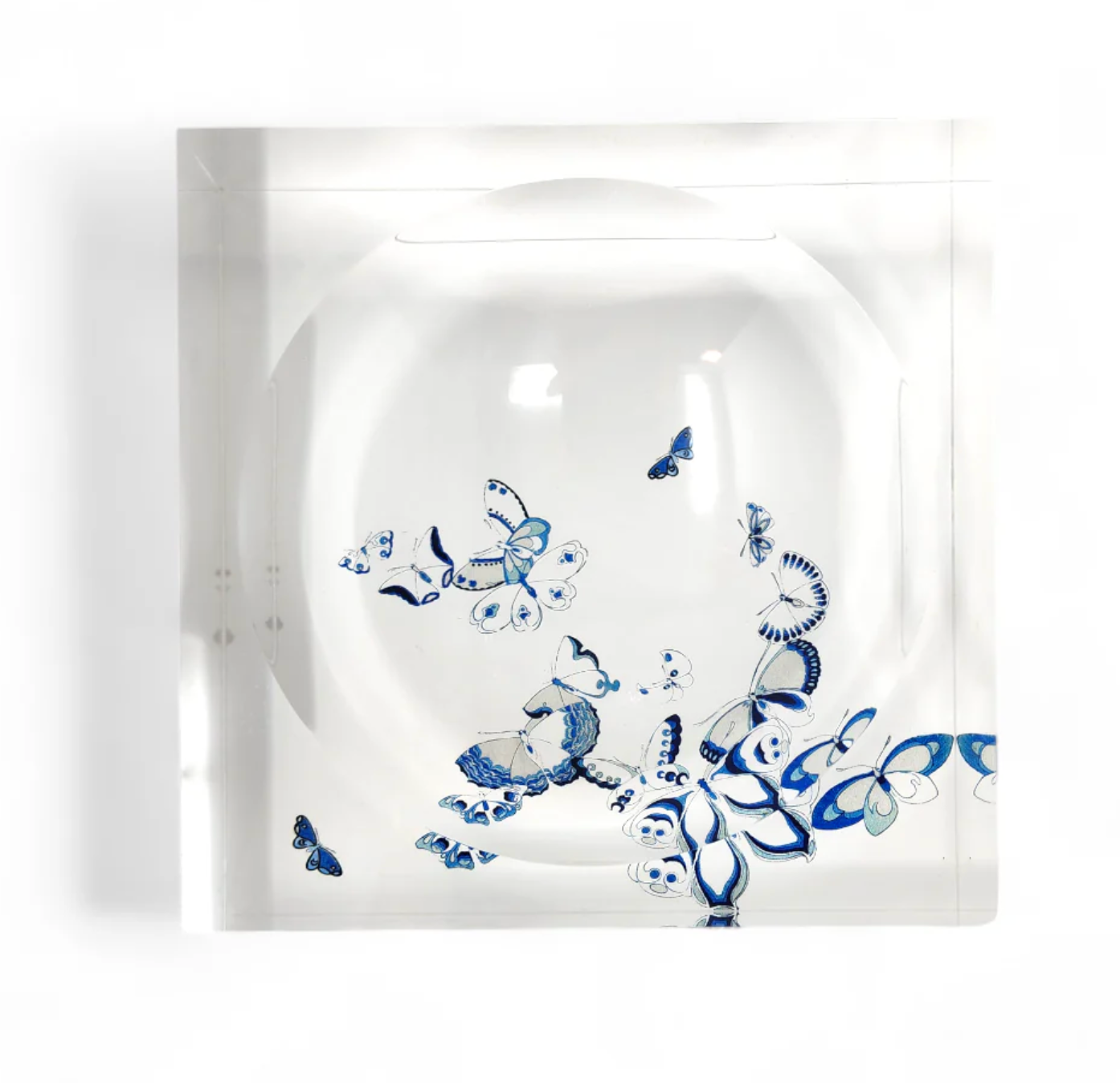 Butterfly Chinois Blue Acrylic Candy Catchall Dish