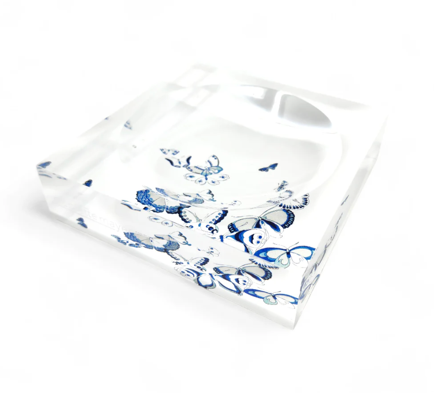 Butterfly Chinois Blue Acrylic Candy Catchall Dish