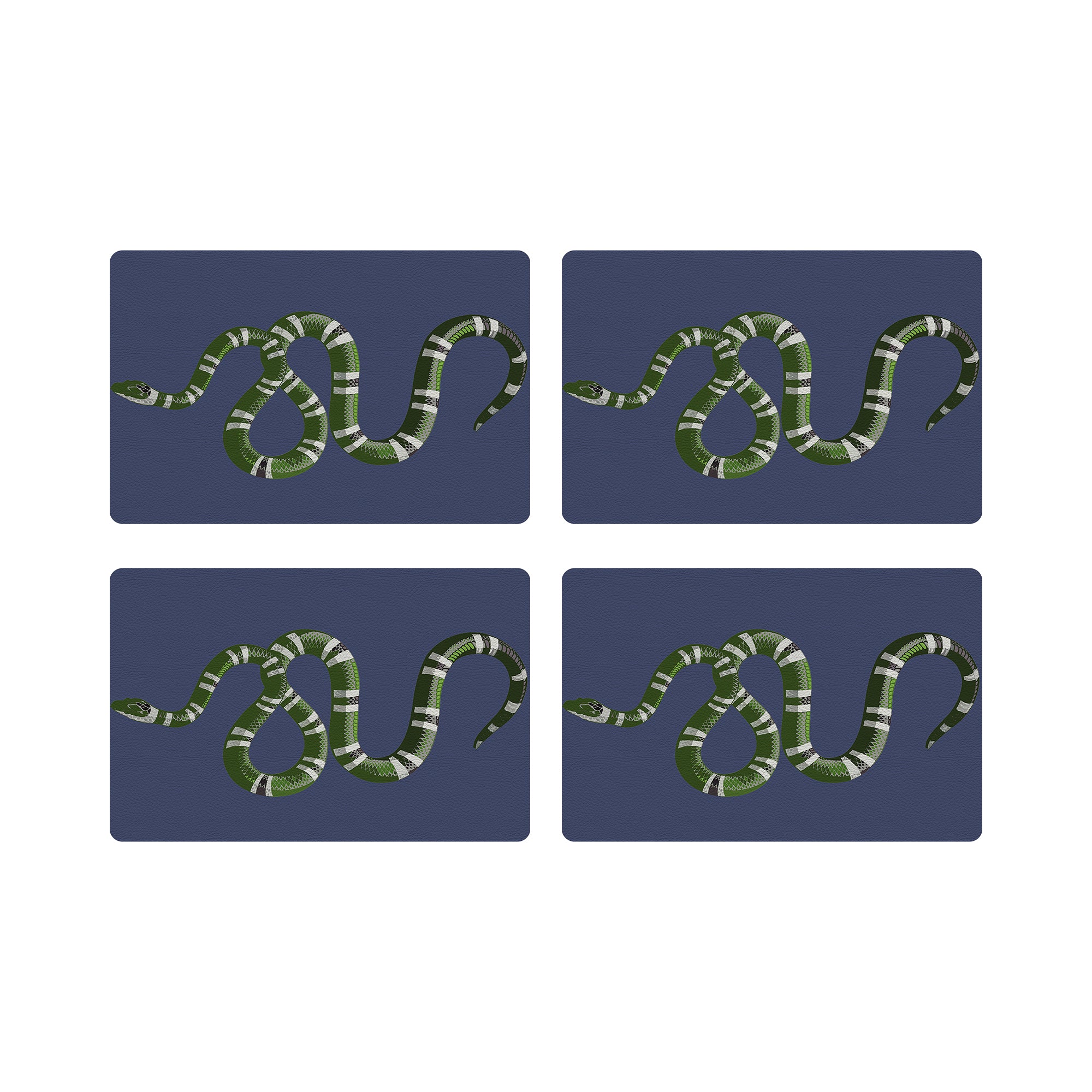 Serpent Blue 17 Rectangle Pebble, Set of 4 - nicolettemayer.com