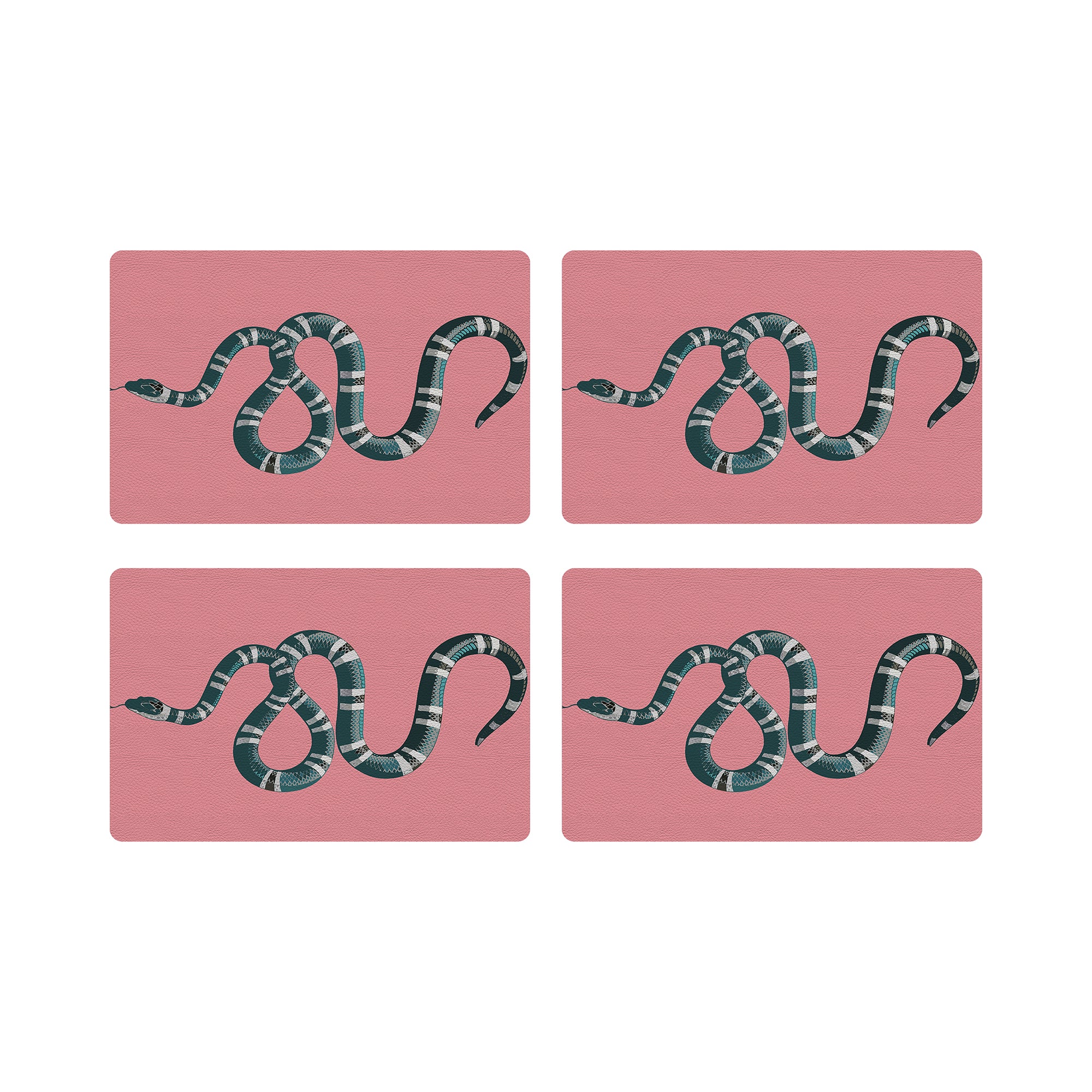 Serpent Pink Rectangle Placemats Set of 4 - nicolettemayer.com