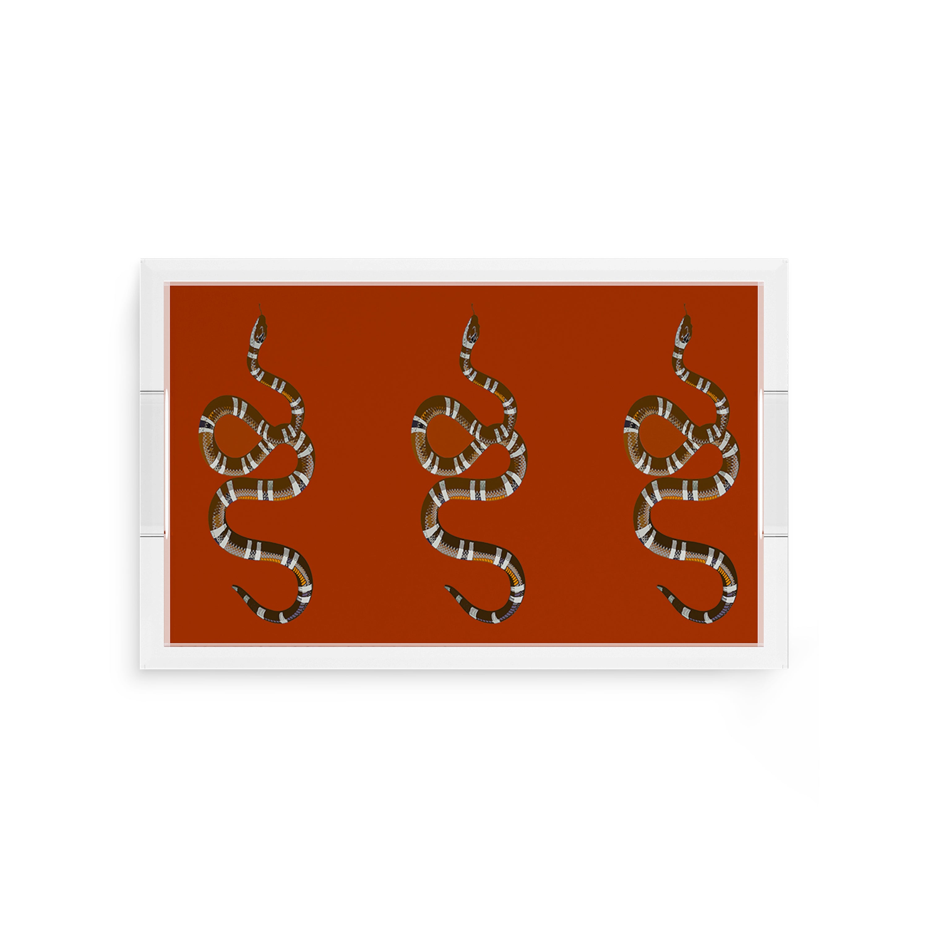 Serpent Burnt Orange 12.5X7.75 Acrylic Tray - nicolettemayer.com