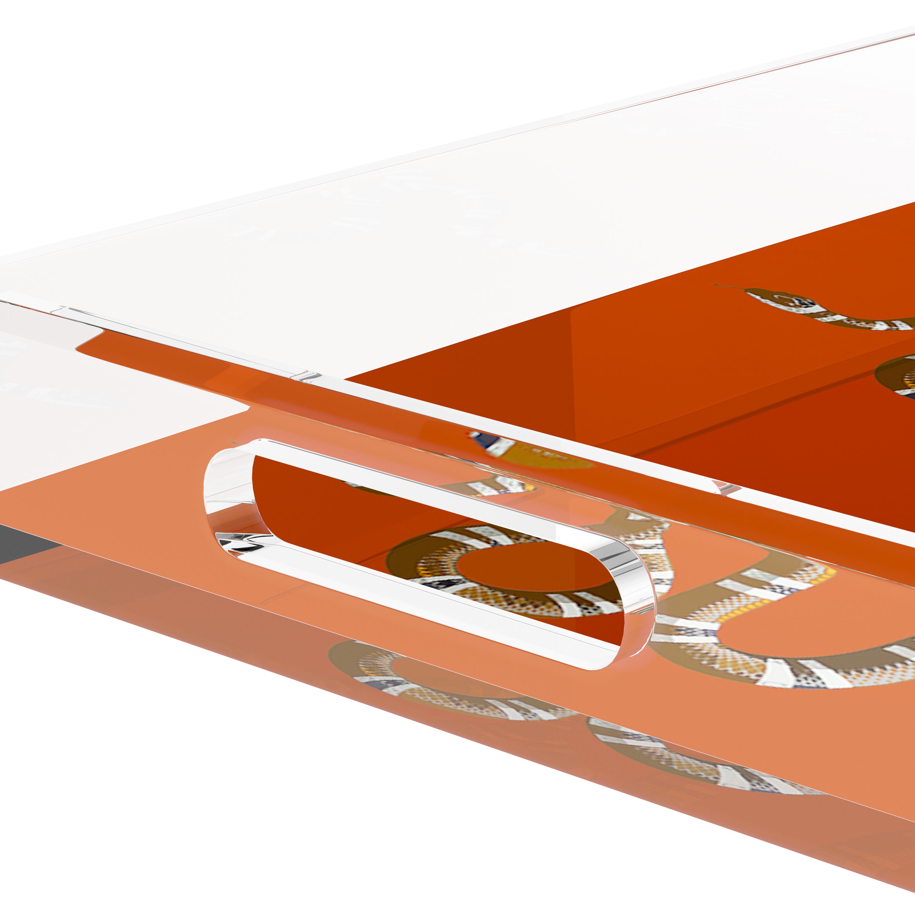 Serpent Burnt Orange 12.5X7.75 Acrylic Tray - nicolettemayer.com