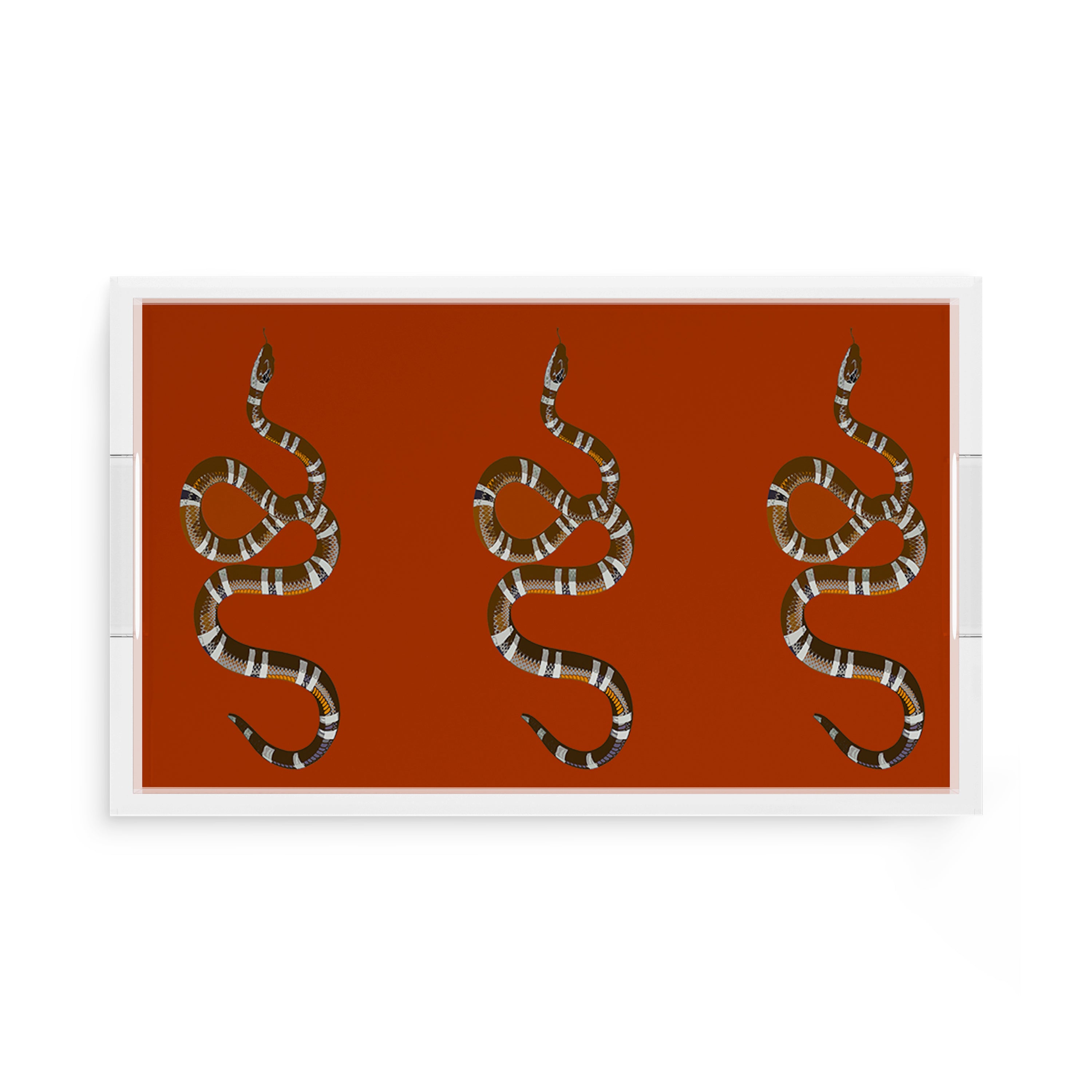 Serpent Burnt Orange 17X10.5 Acrylic Tray - nicolettemayer.com