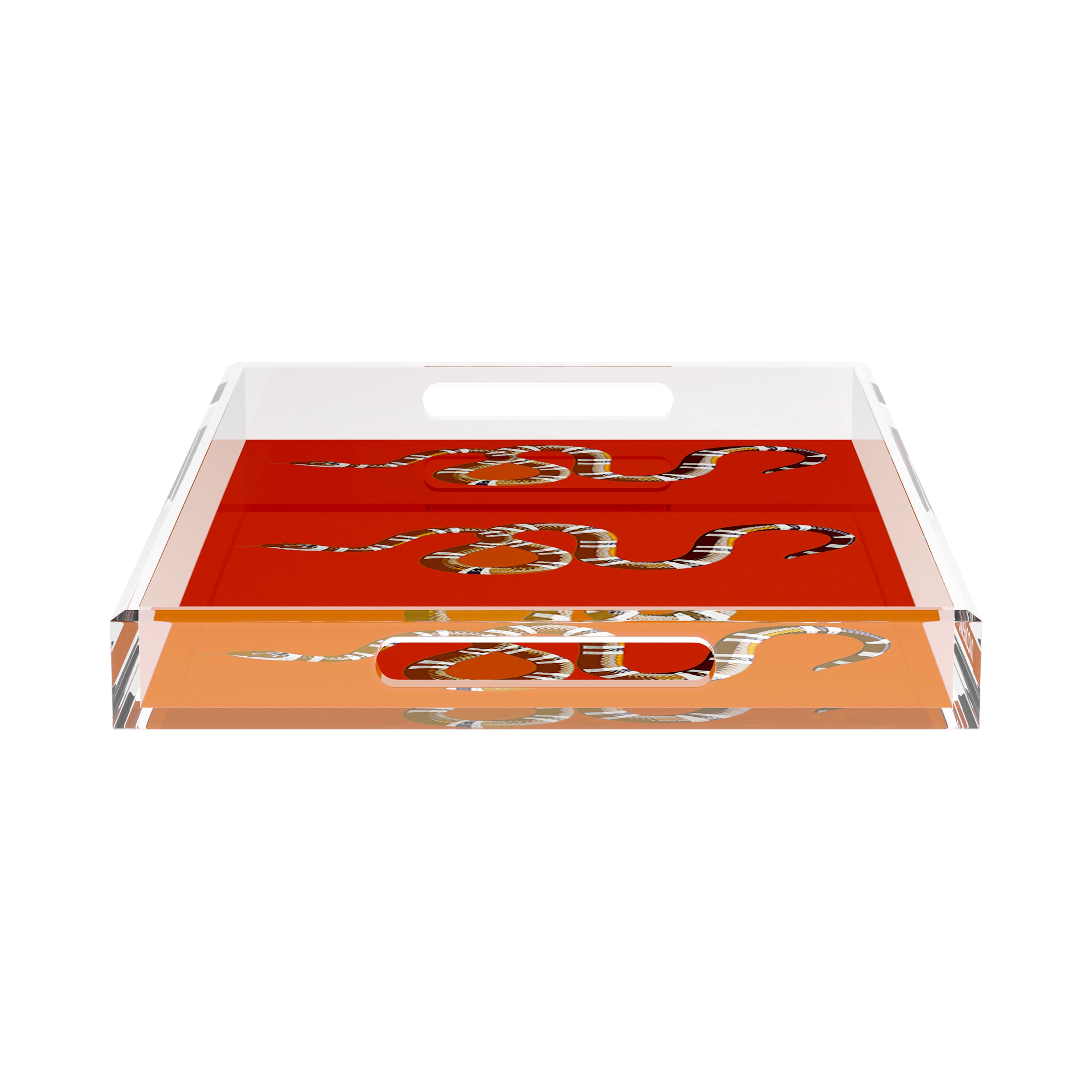 Serpent Burnt Orange 22.5X14.5 Acrylic Tray - nicolettemayer.com