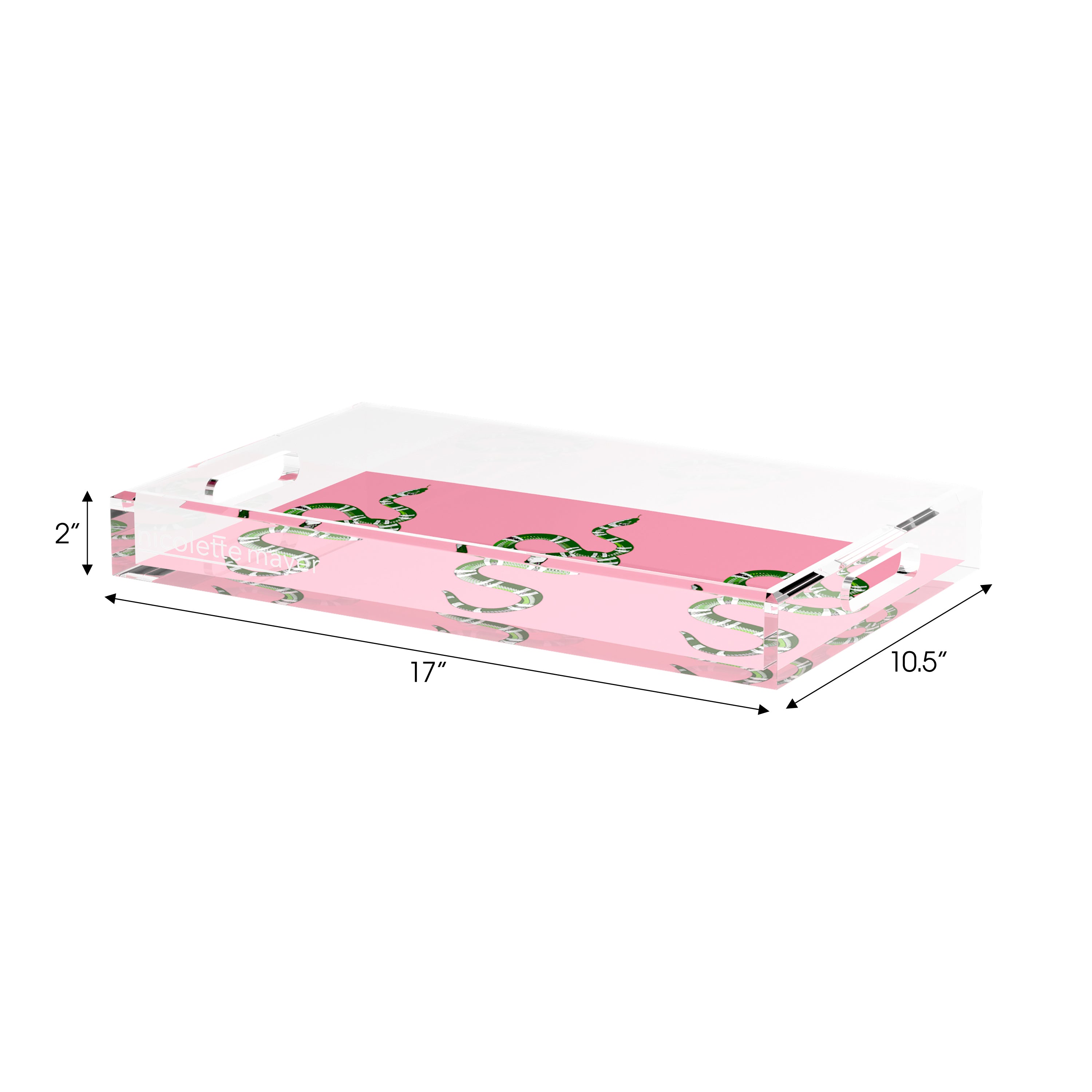 Serpent Pink 17X10.5 Acrylic Tray - nicolettemayer.com