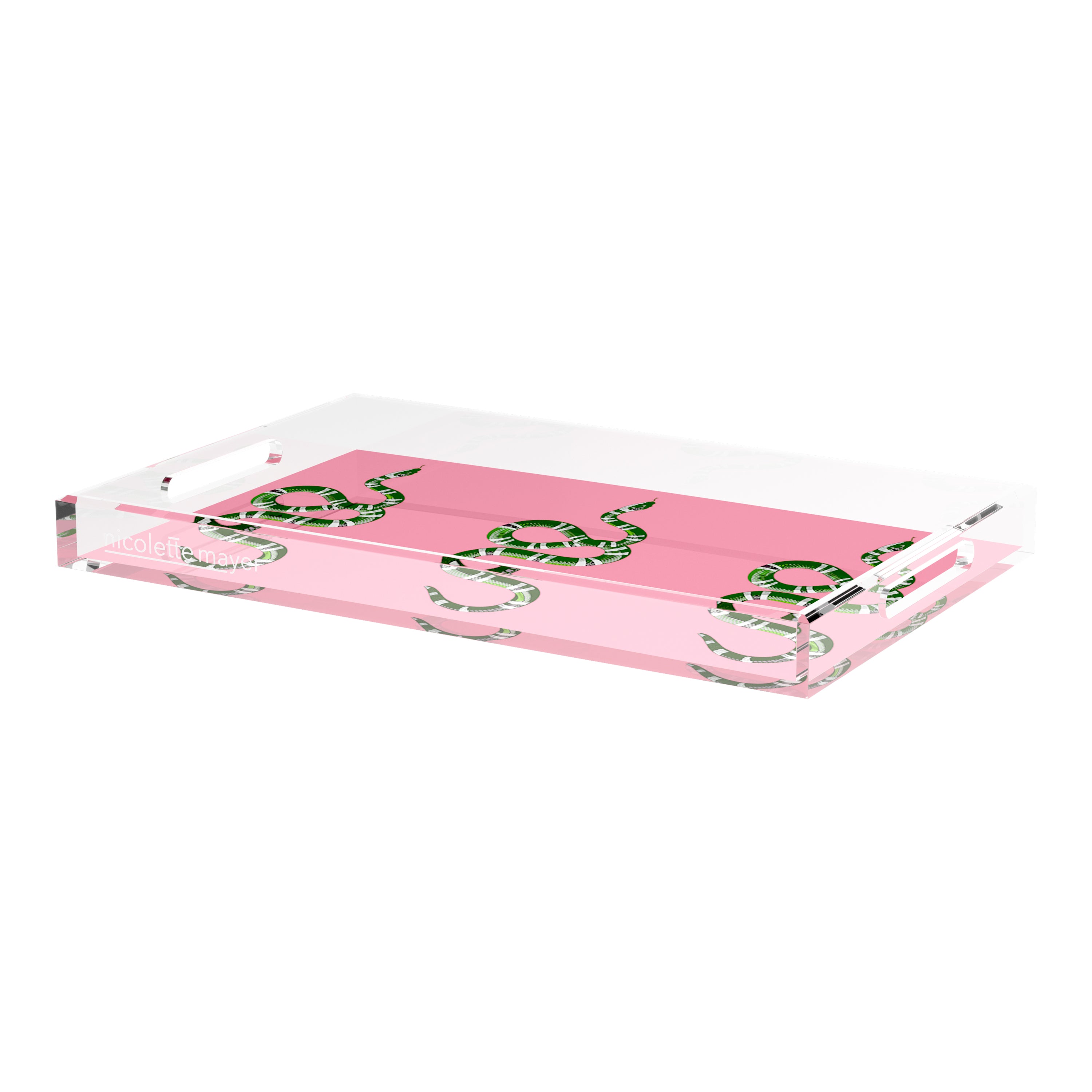 Serpent Pink 22.5X14.5 Acrylic Tray - nicolettemayer.com
