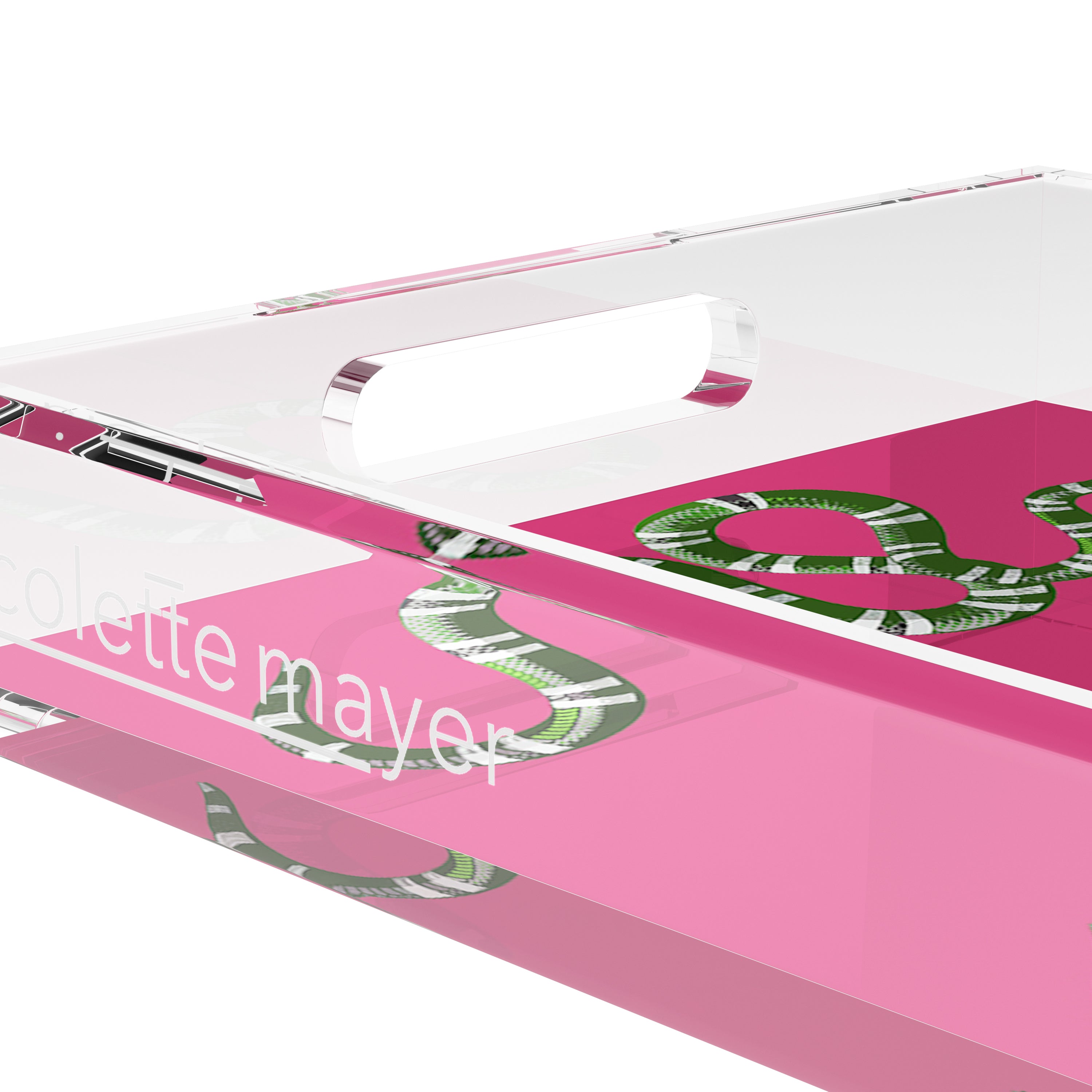 Serpent Raspberry 12.5X7.75 Acrylic Tray - nicolettemayer.com