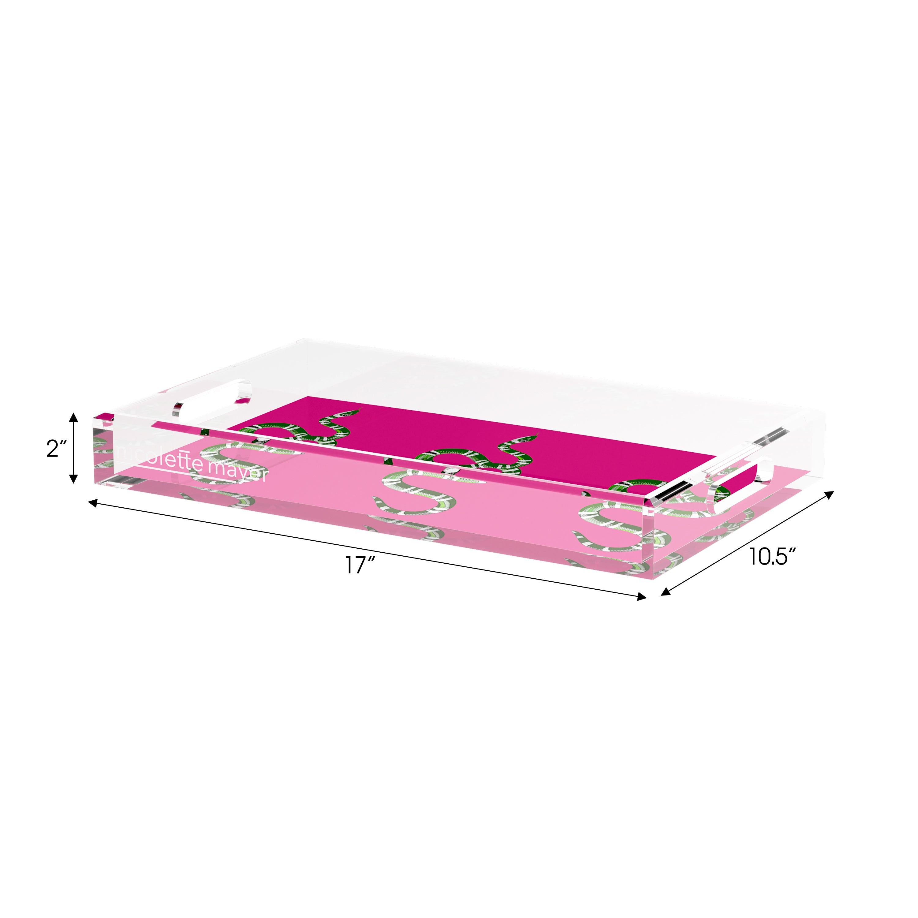 Serpent Raspberry 17X10.5 Acrylic Tray - nicolettemayer.com