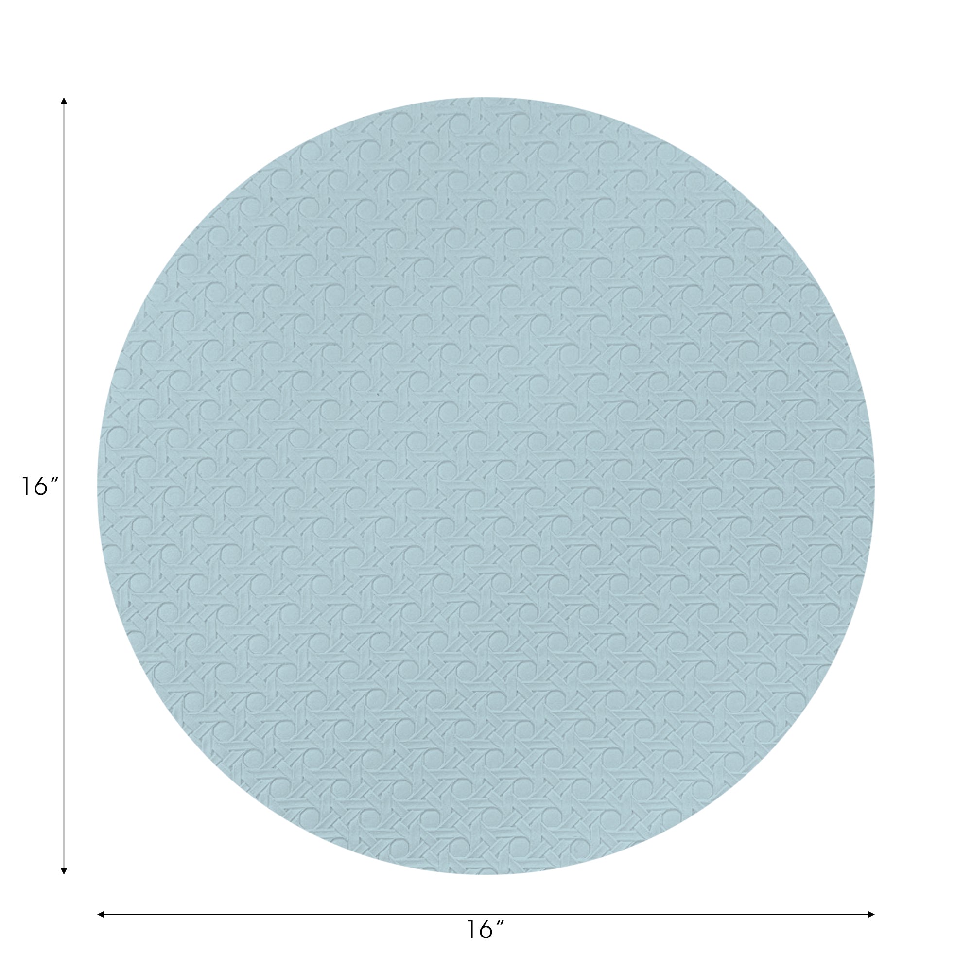 Solid Bluebell Vegan Leather Round Cane Placemat - nicolettemayer.com