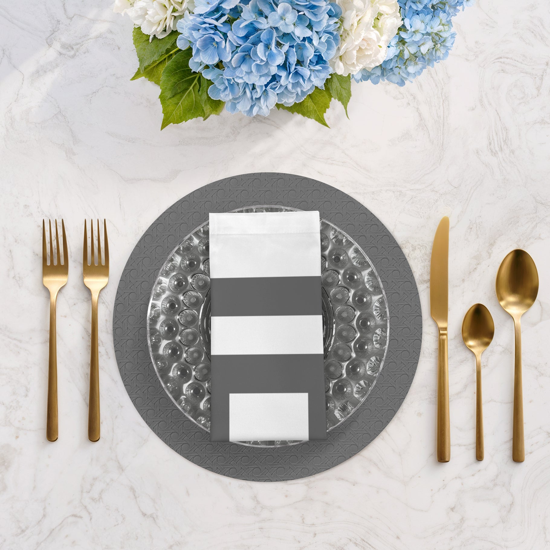 Solid Platinum Cotton Sateen Dinner Napkins - nicolettemayer.com