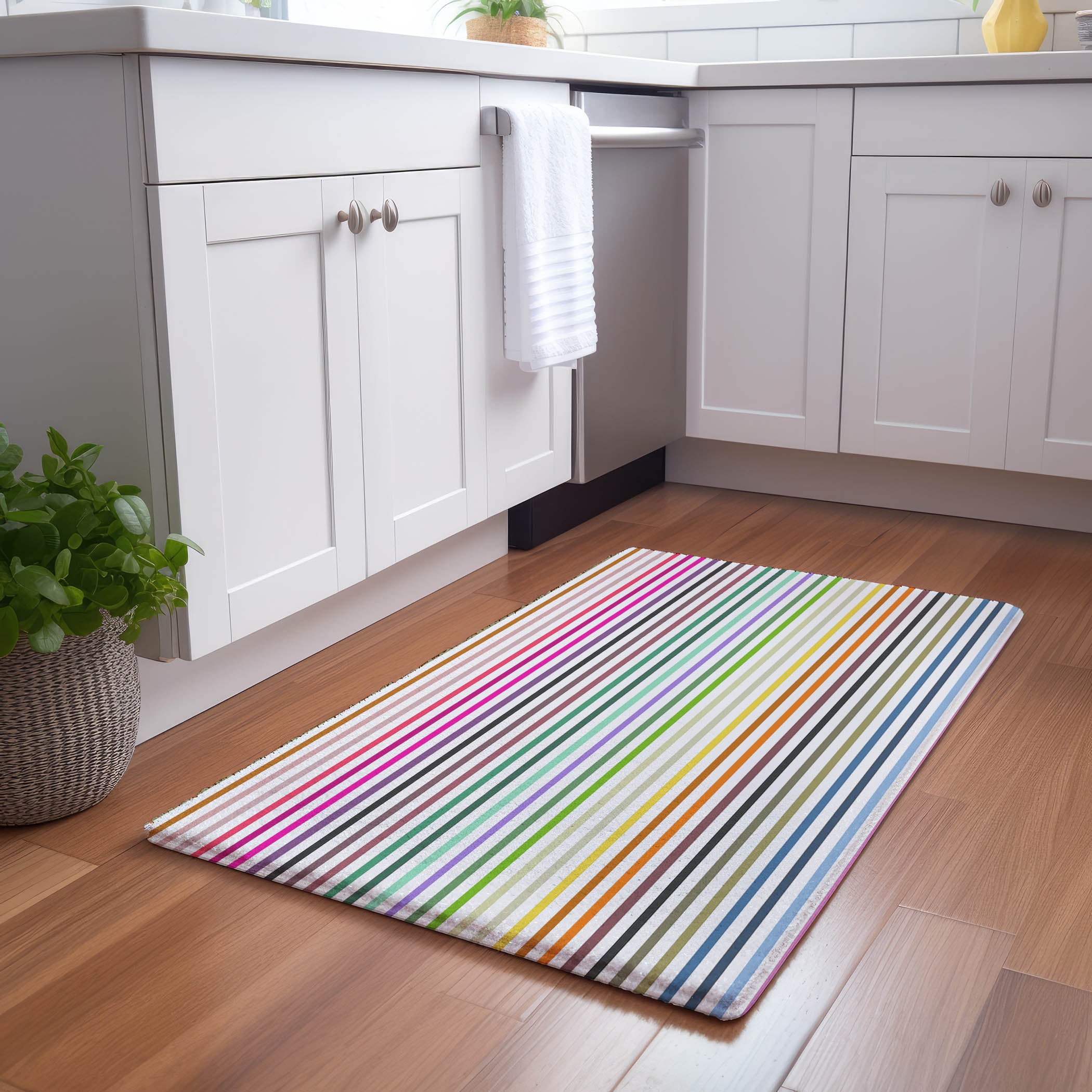 Tapis lavable en chenille Spectrum White Brights