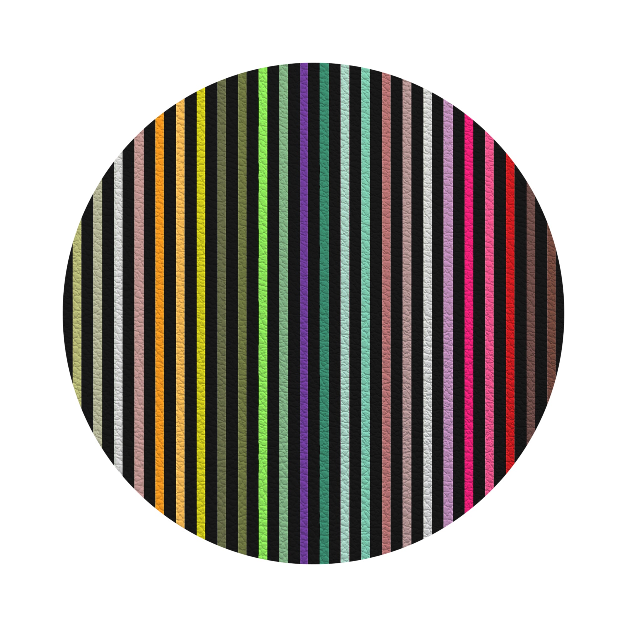 Spectrum Of Reality Black Vegan Leather Round Pebble Placemat - nicolettemayer.com