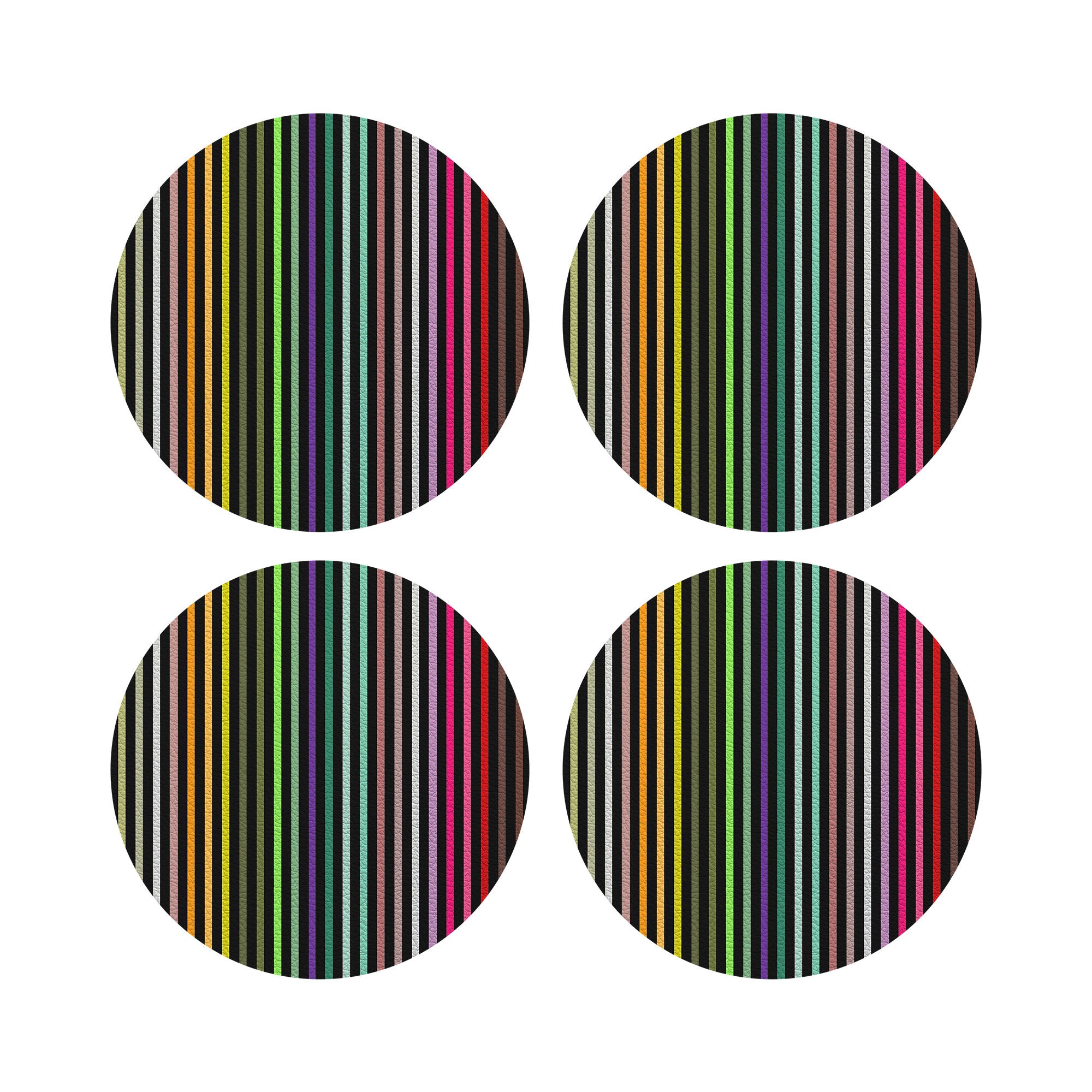 Spectrum Of Reality Black Vegan Leather Round Pebble Placemat - nicolettemayer.com