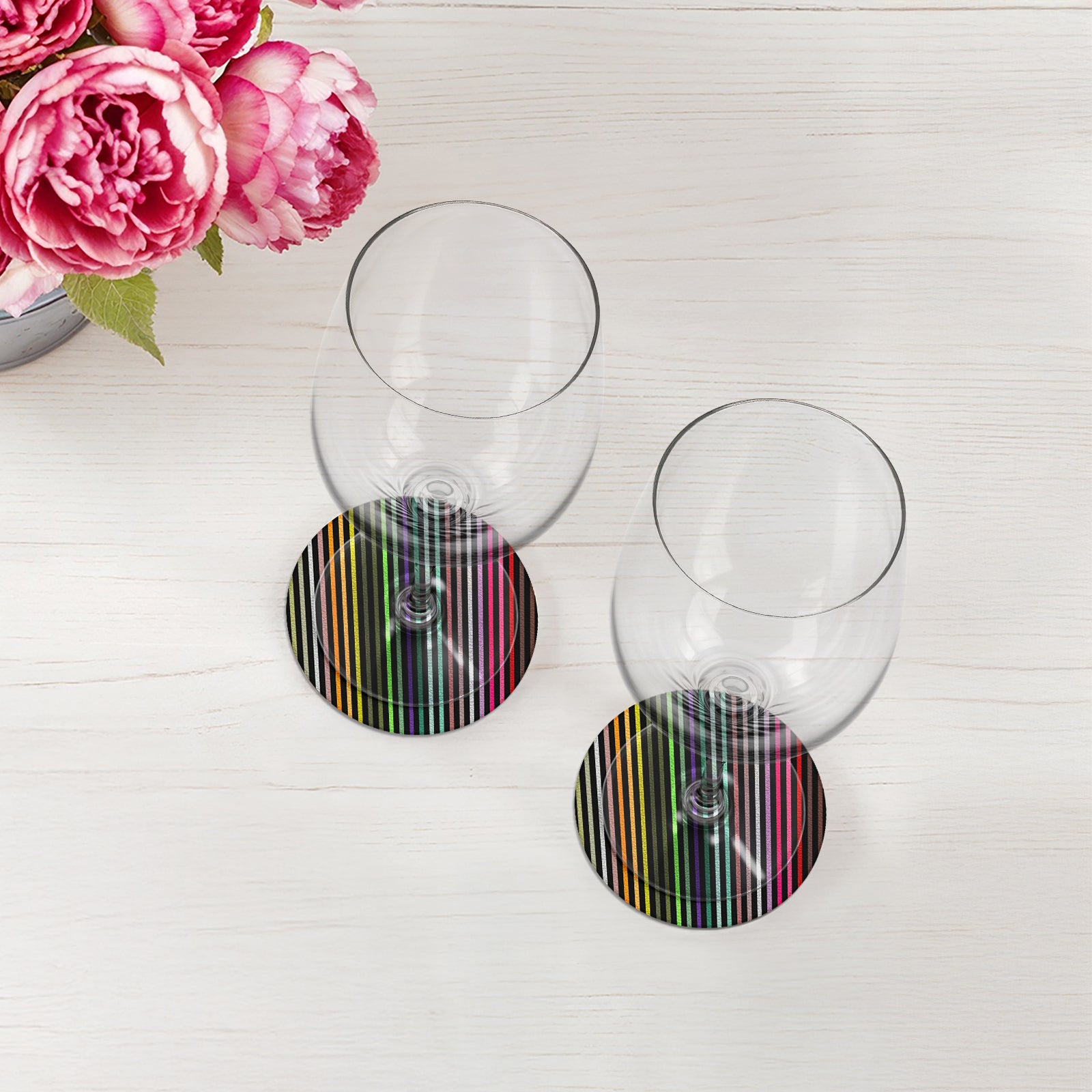 Spectrum Of Reality Black Vegan Leather Coasters - nicolettemayer.com