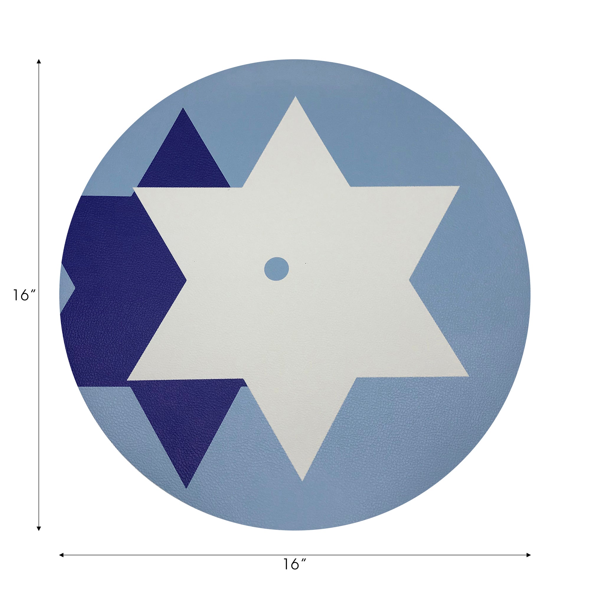 Star Of David Vegan Leather Round Pebble Placemat