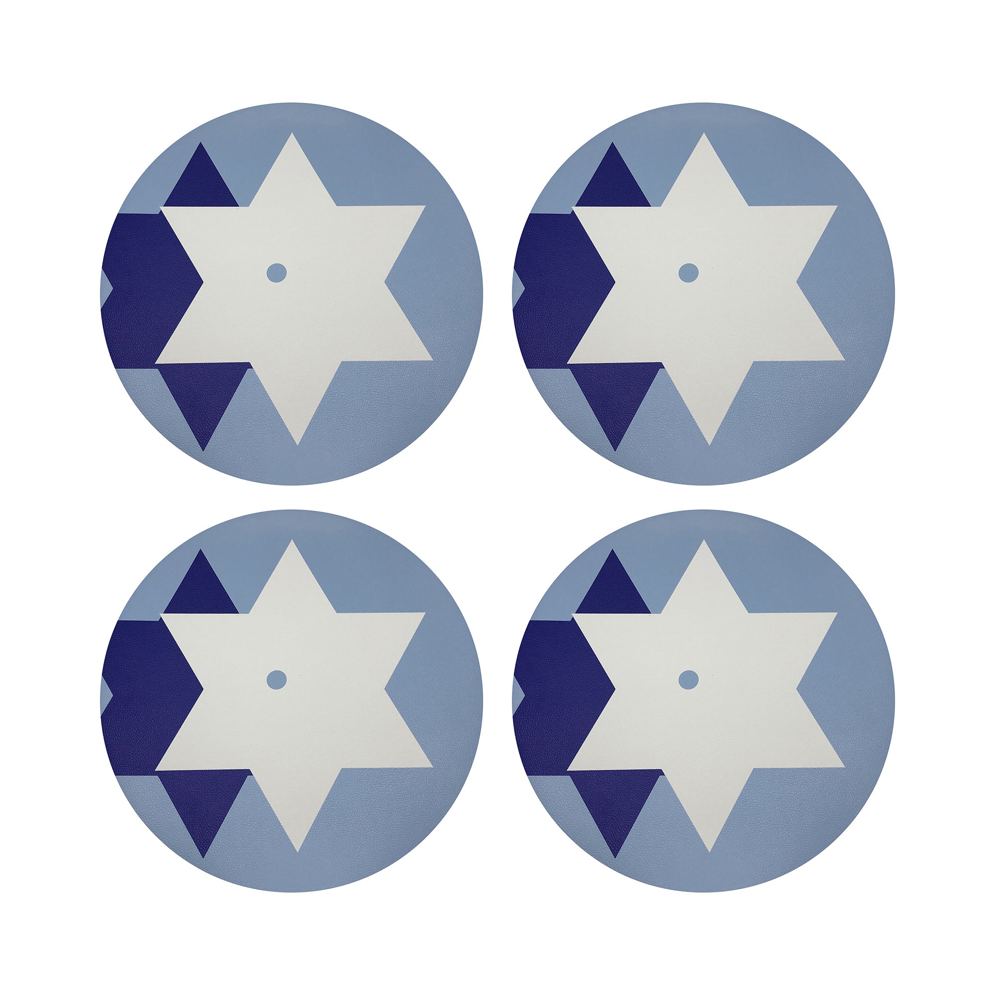 Star Of David 16 Round Pebble Placemats, Set Of 4 - nicolettemayer.com