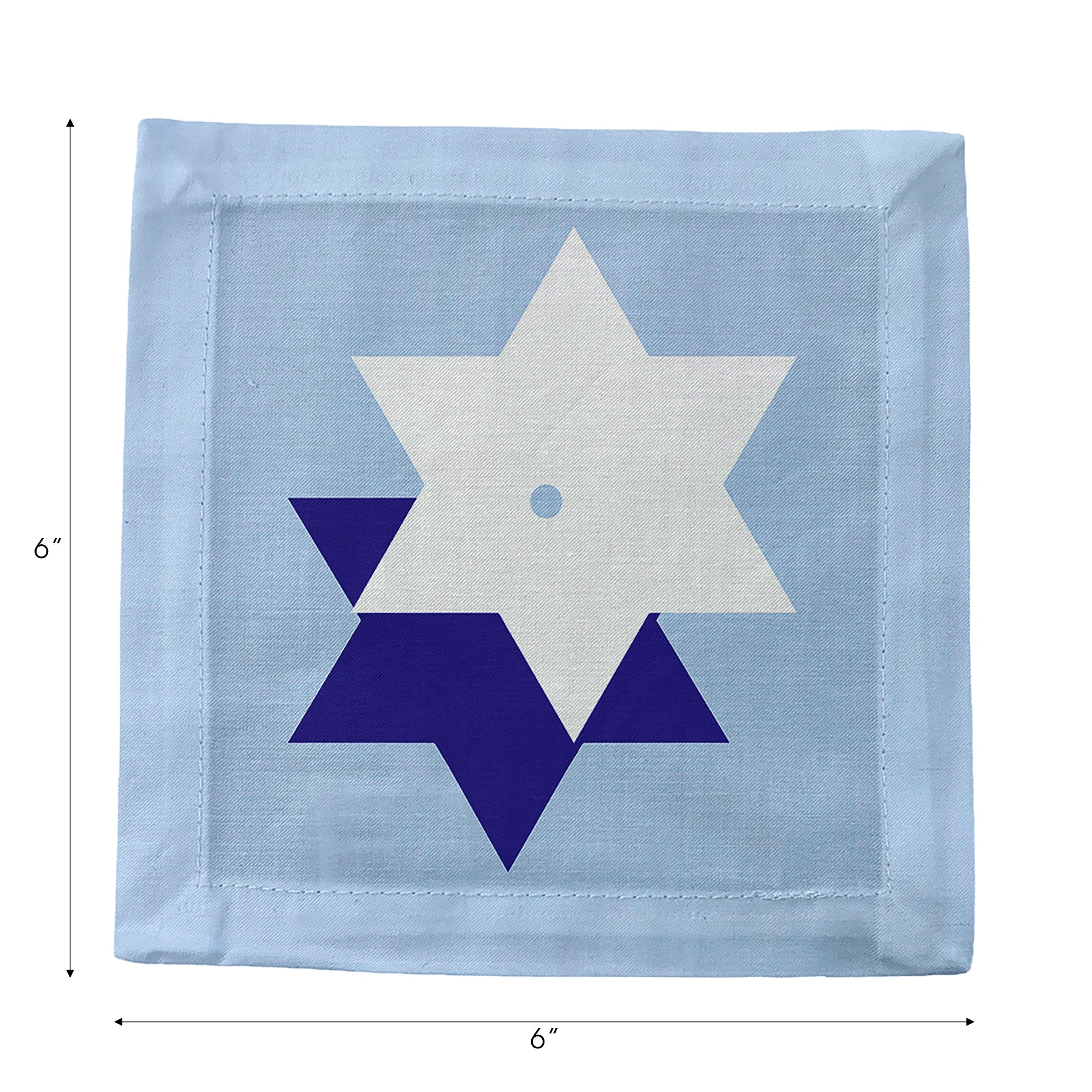 Star Of David Cotton Sateen Cocktail Napkins