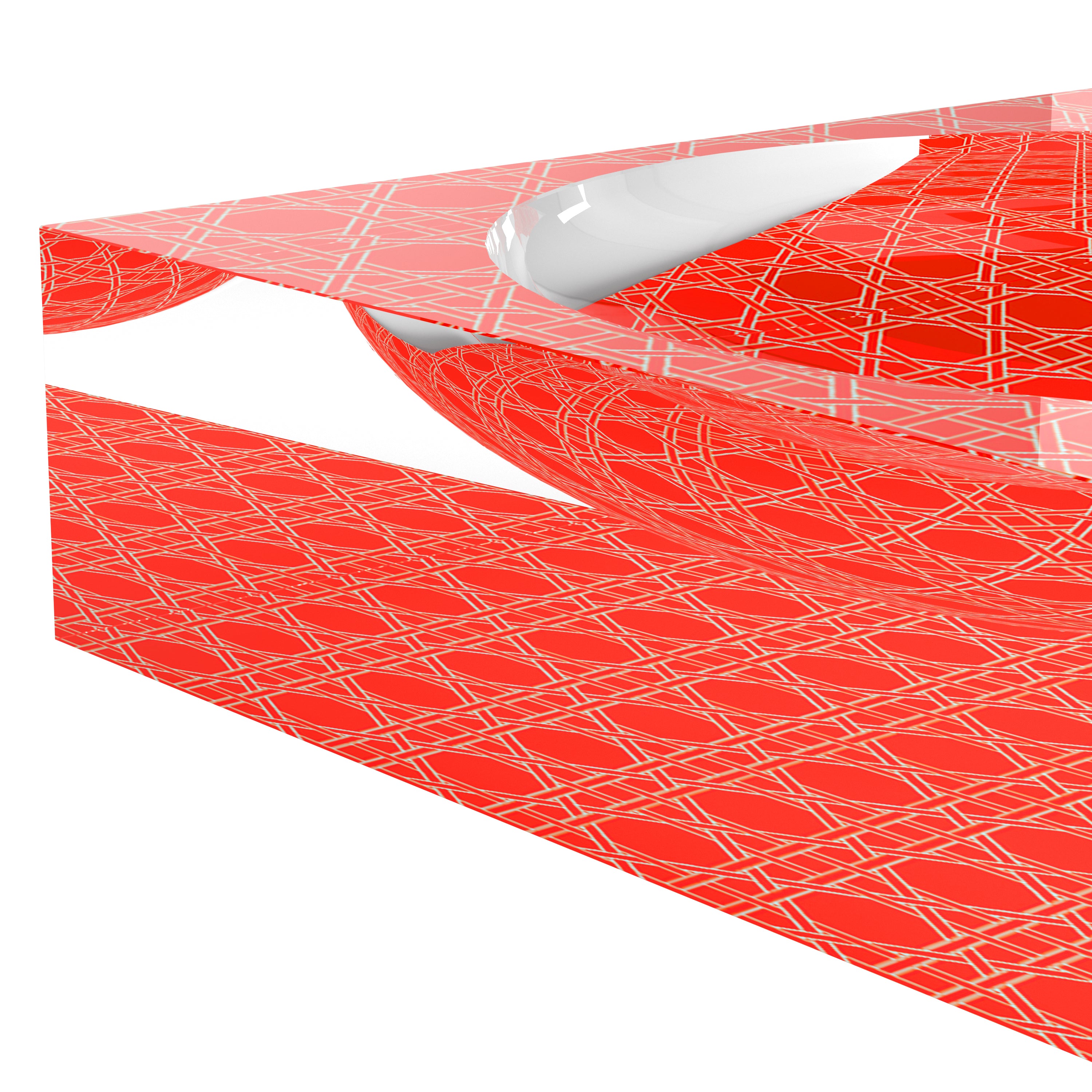 Sublime Trellis Salmon Acrylic Candy Catchall Dish - nicolettemayer.com