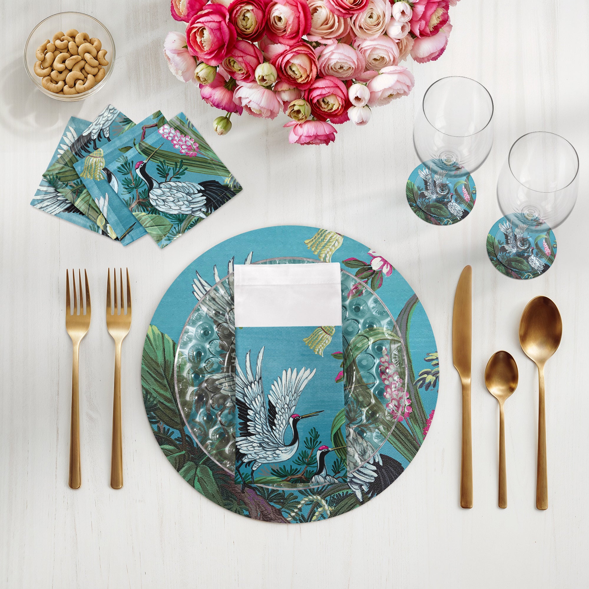 Summer Palace Sarus Vegan Leather Round Pebble Placemat
