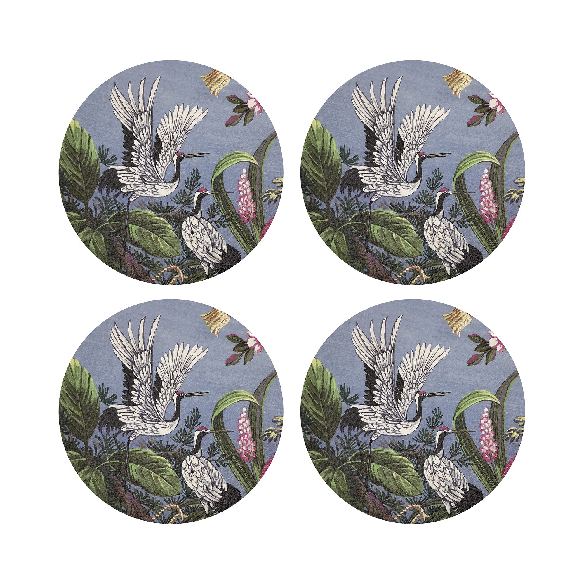 Summer Palace Pink Gray Original 16" Round Pebble Placemats, Set of 4 - nicolettemayer.com
