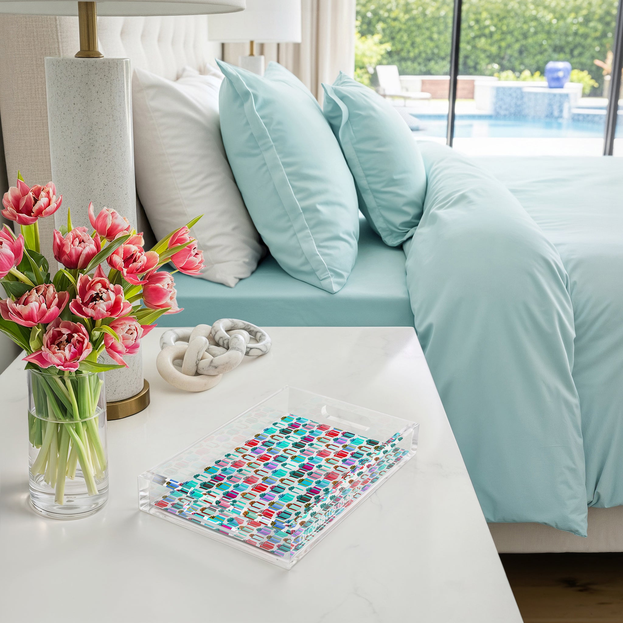 Surprise Soft Green Neutrals 12.5X7.75 Acrylic Tray - nicolettemayer.com