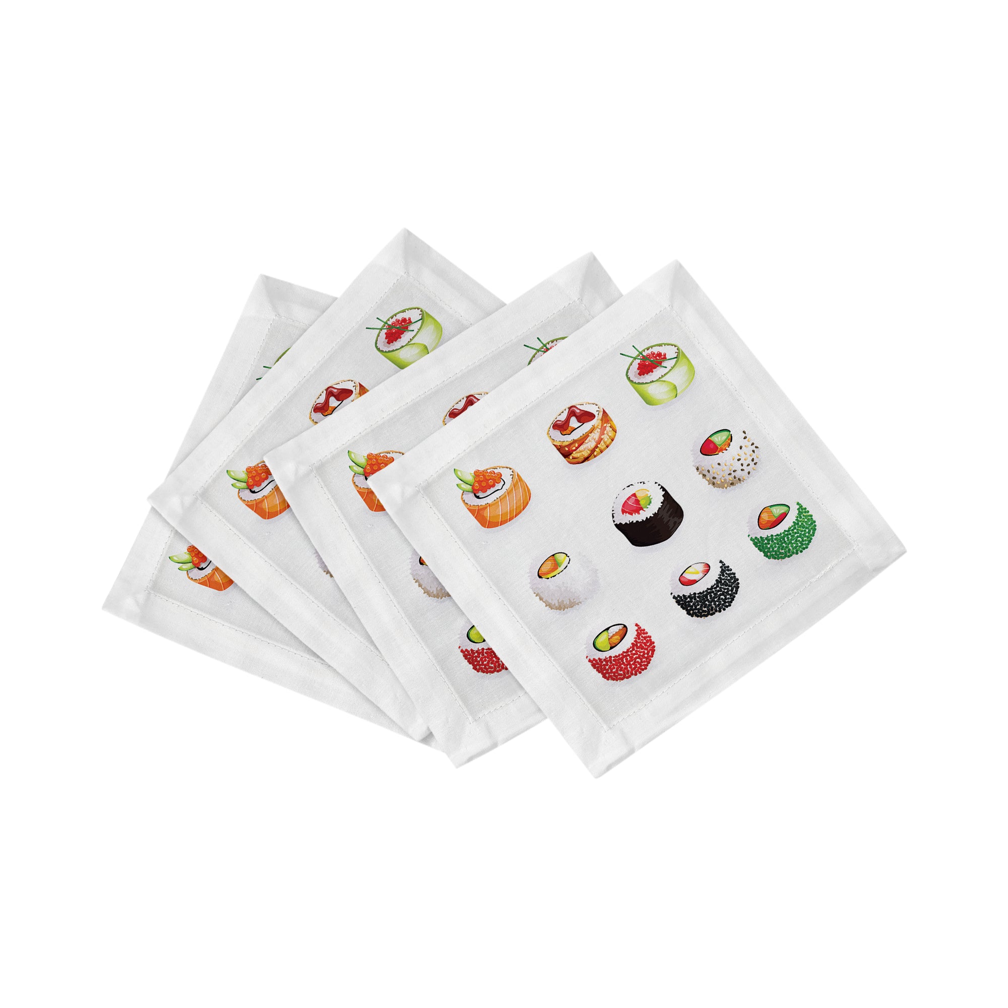 Sushi Go Cotton Sateen Cocktail Napkins - nicolettemayer.com