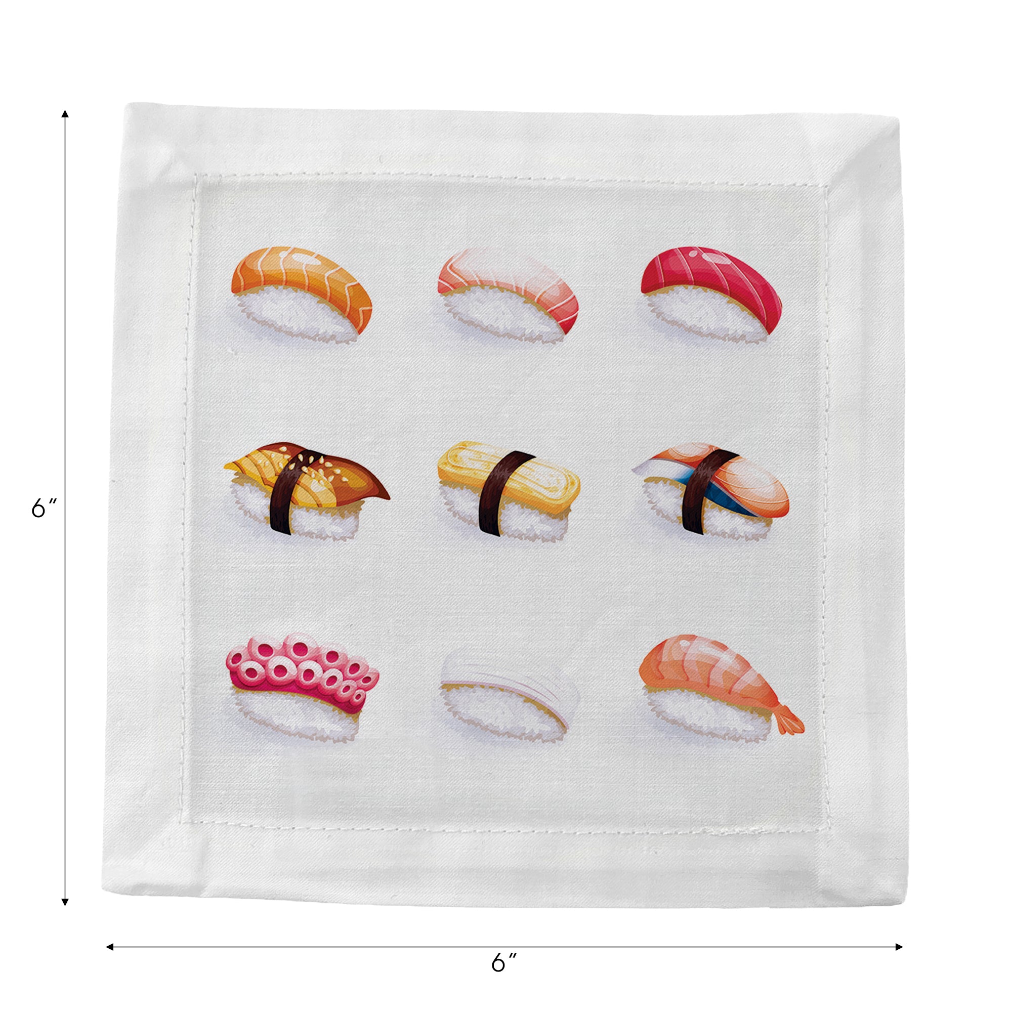 Sushi Town Cotton Sateen Cocktail Napkins - nicolettemayer.com