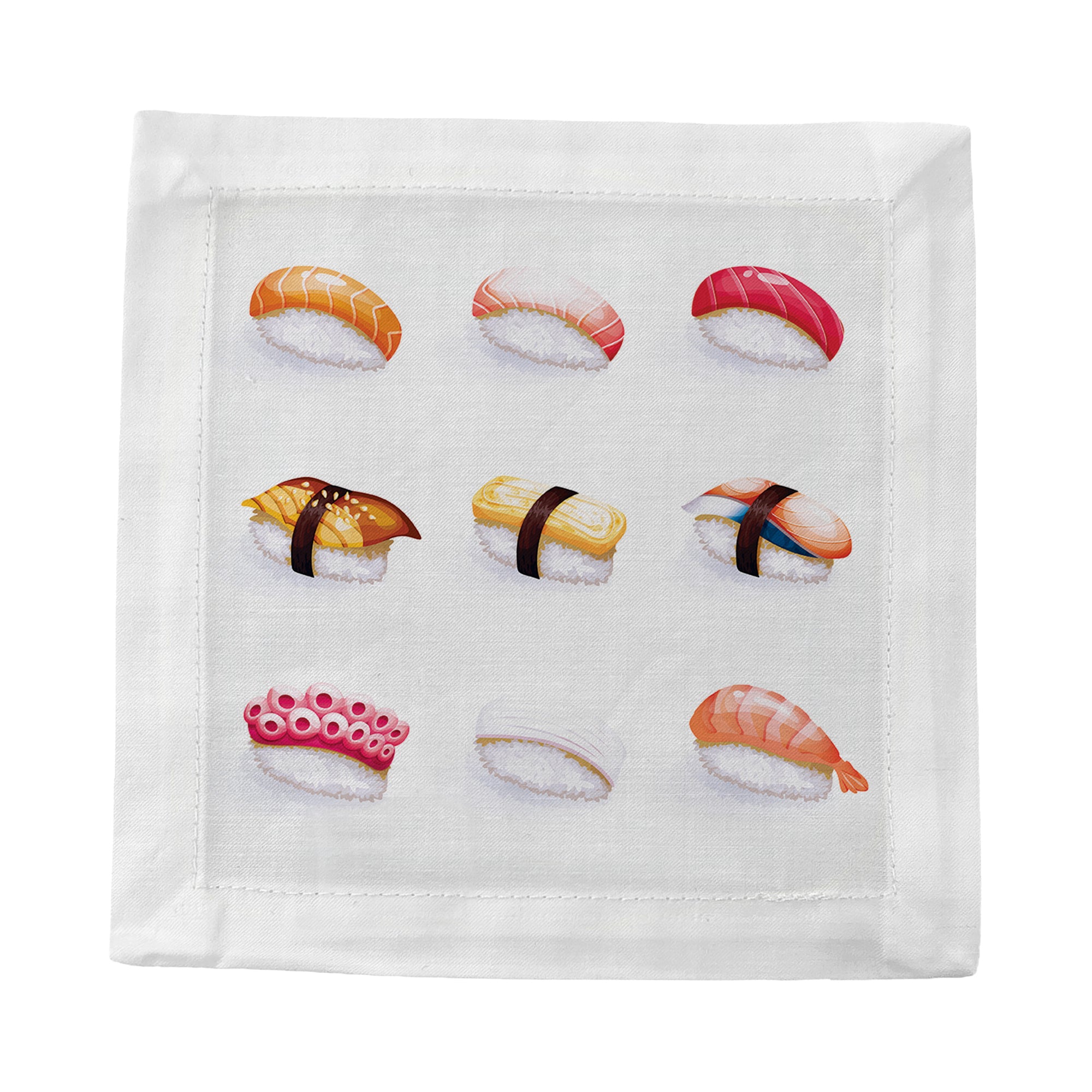 Sushi Town Cotton Sateen Cocktail Napkins - nicolettemayer.com