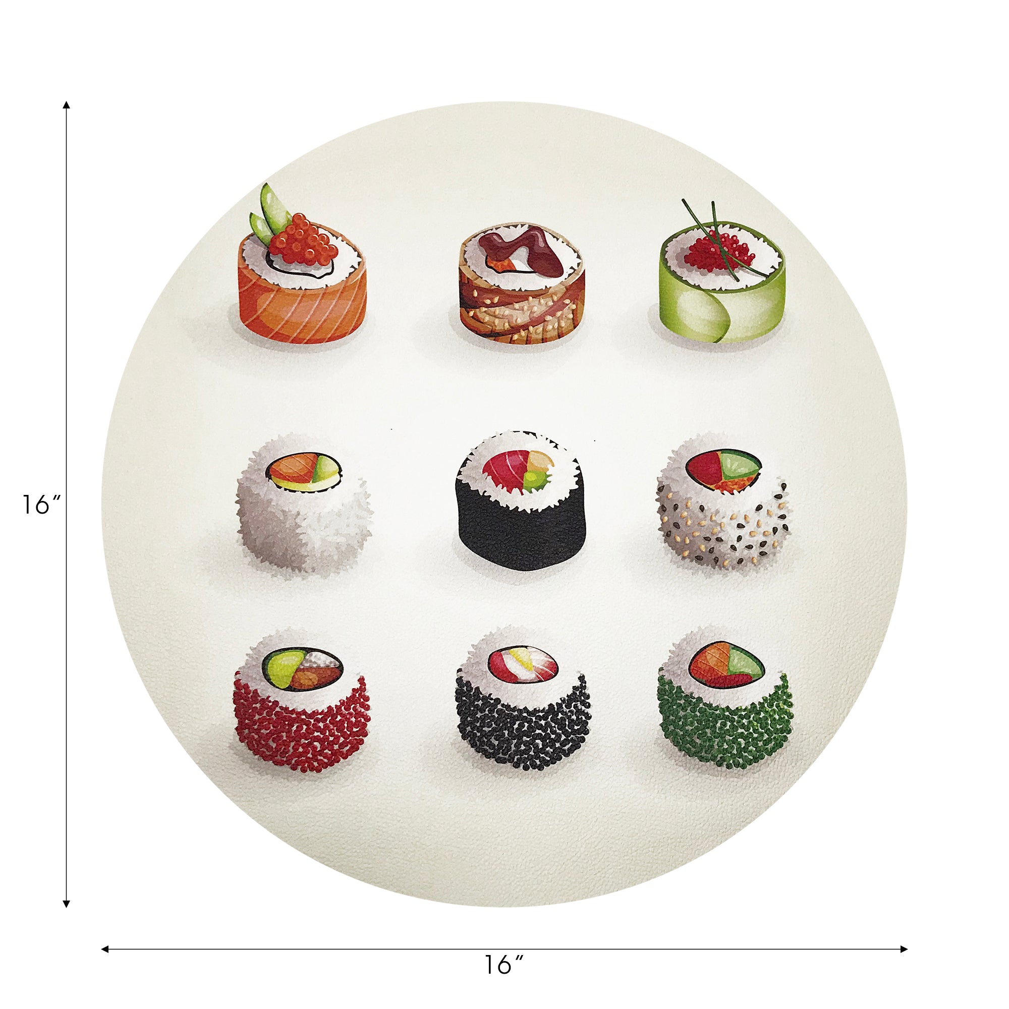 Set de 4 sets de table ronds Sushi Go 16 galets