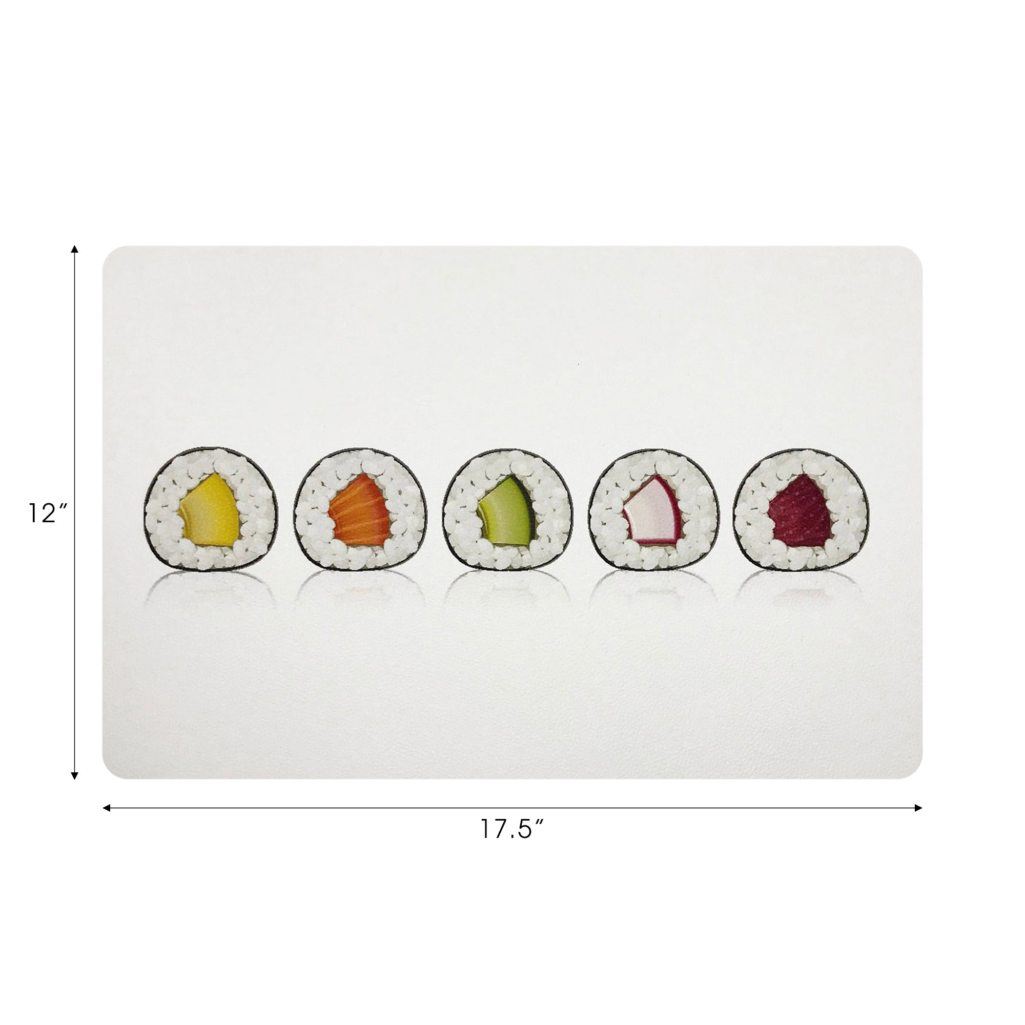 Set de table rectangulaire en galets pour sushis, lot de 4