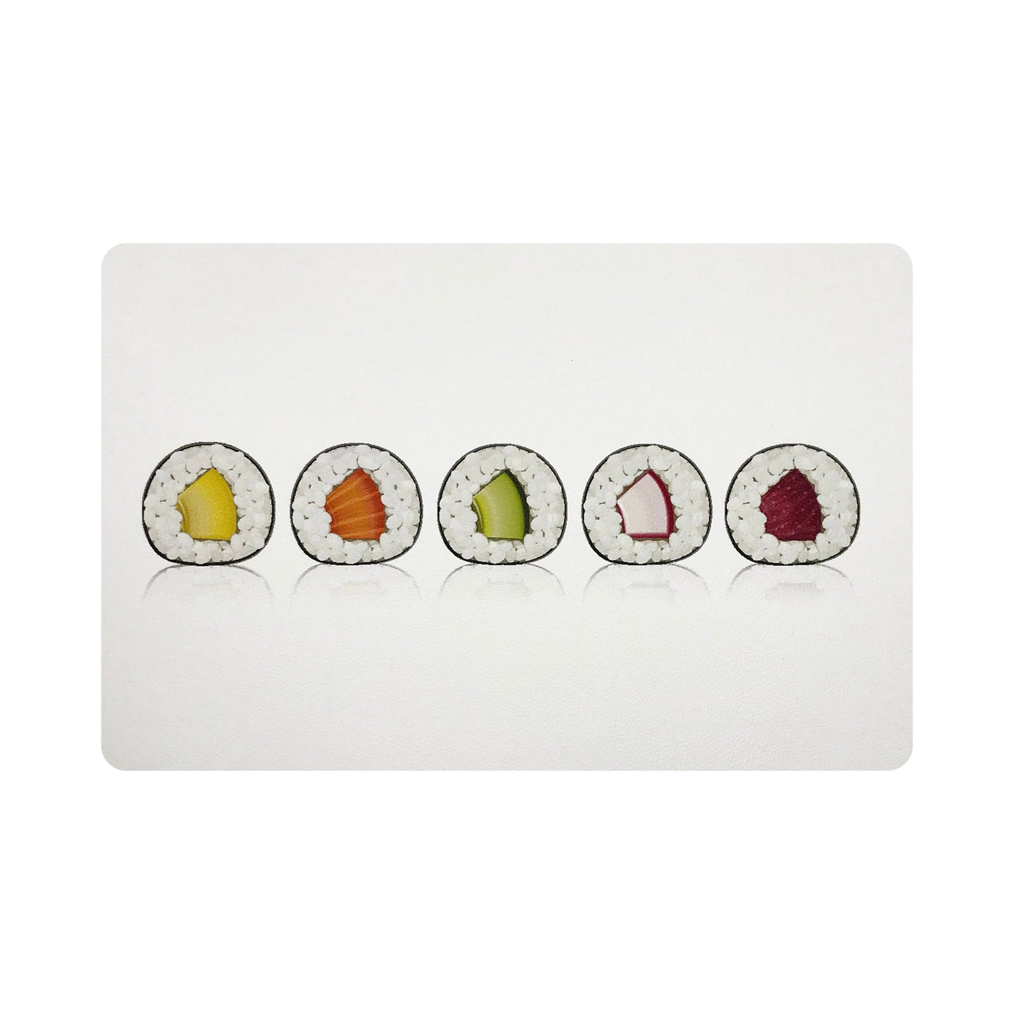Sushi Rectangle Roll 17" Rectangle Pebble Placemat, Set Of 4 - nicolettemayer.com
