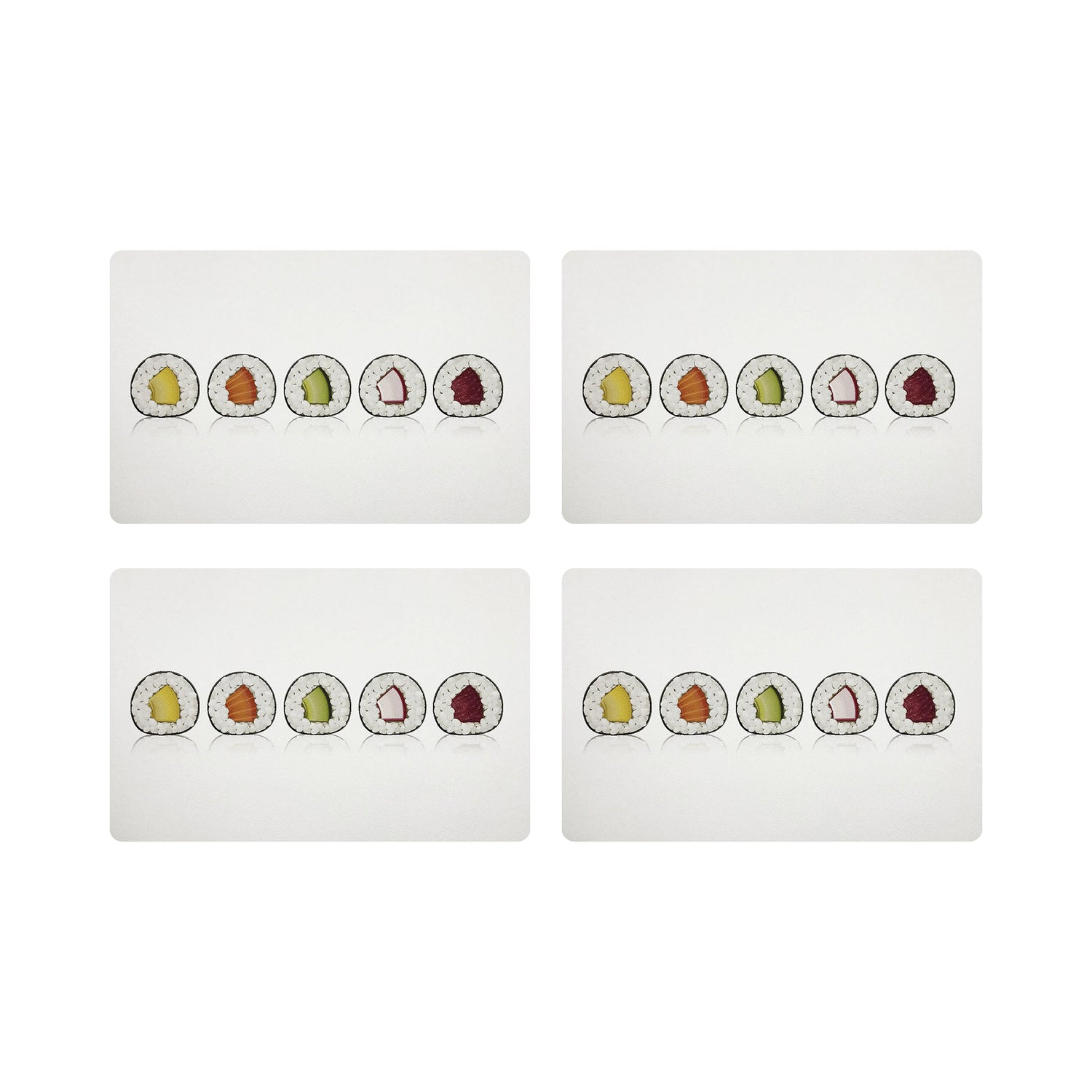 Sushi Rectangle Roll 17" Rectangle Pebble Placemat, Set Of 4 - nicolettemayer.com