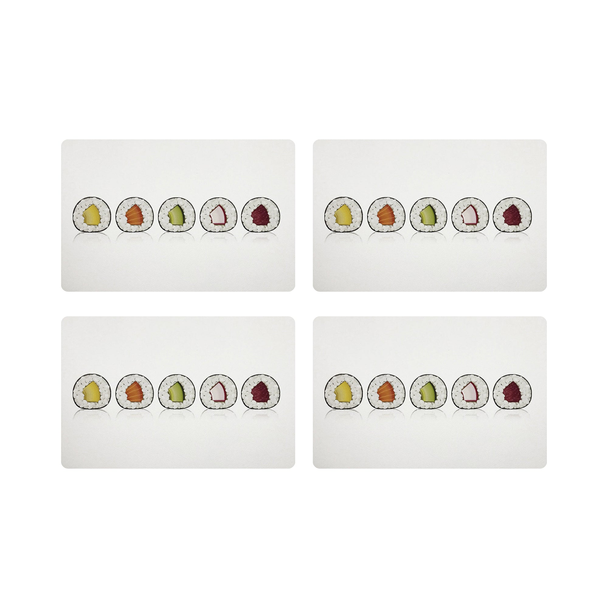 Sushi Rectangle Roll 17" Rectangle Pebble Placemat, Set Of 4 - nicolettemayer.com