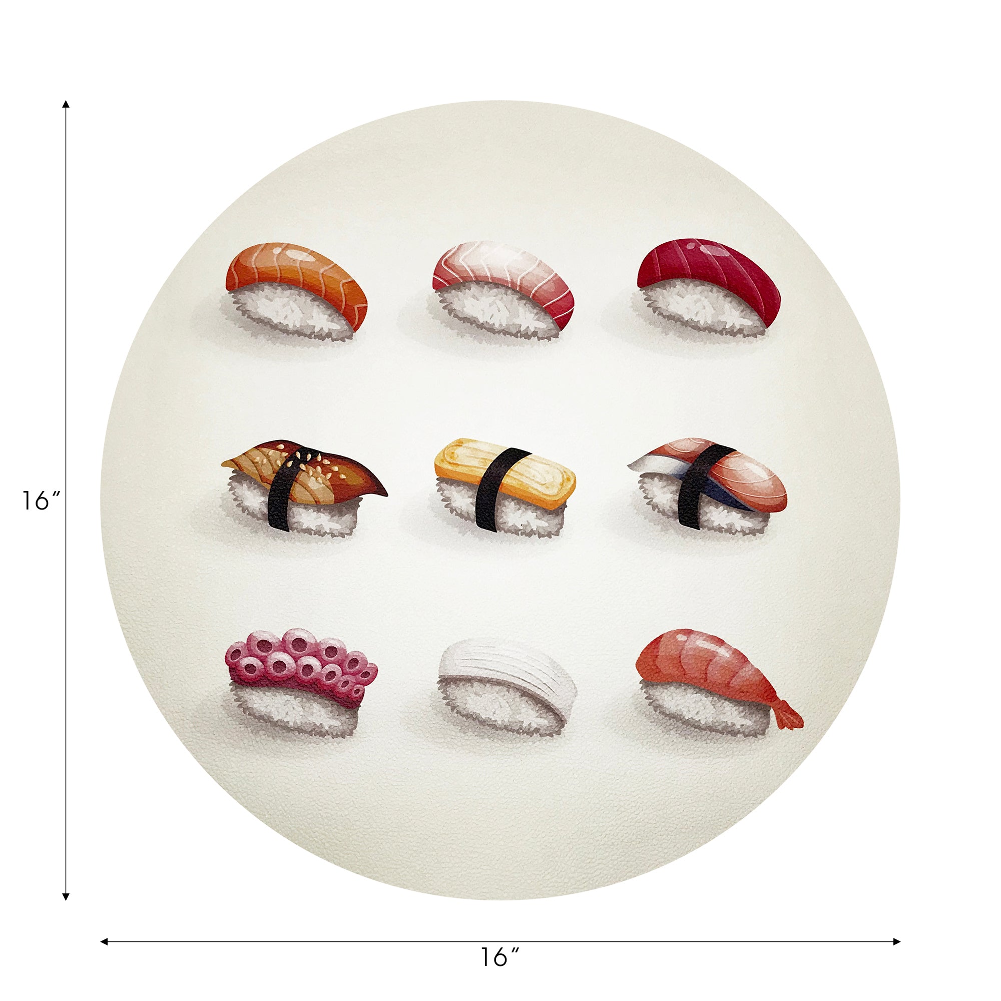 Sushi Town 16 sets de table ronds en galets, lot de 4